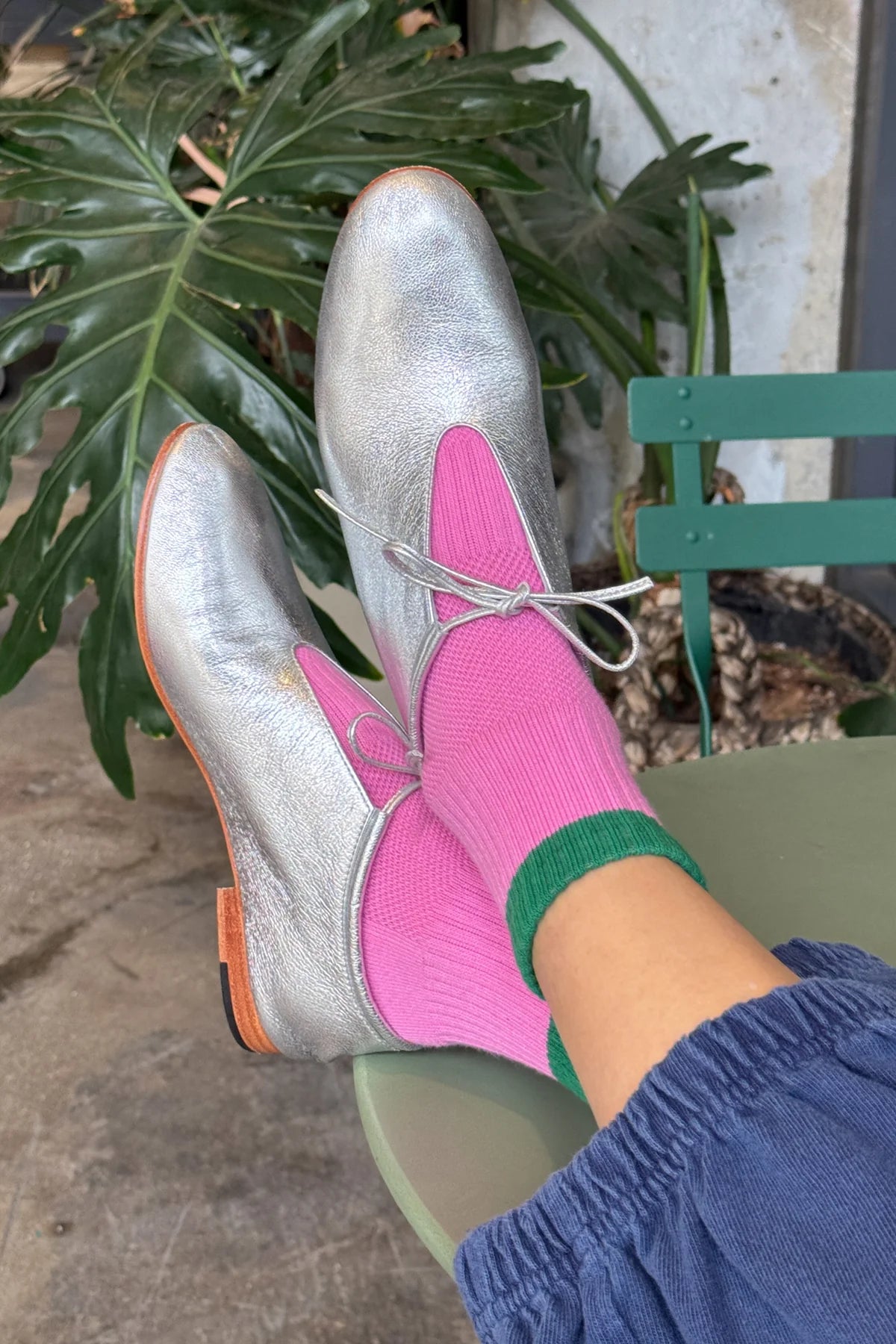 Le Bon Shoppe Girlfriend Socks // Rose, Green
