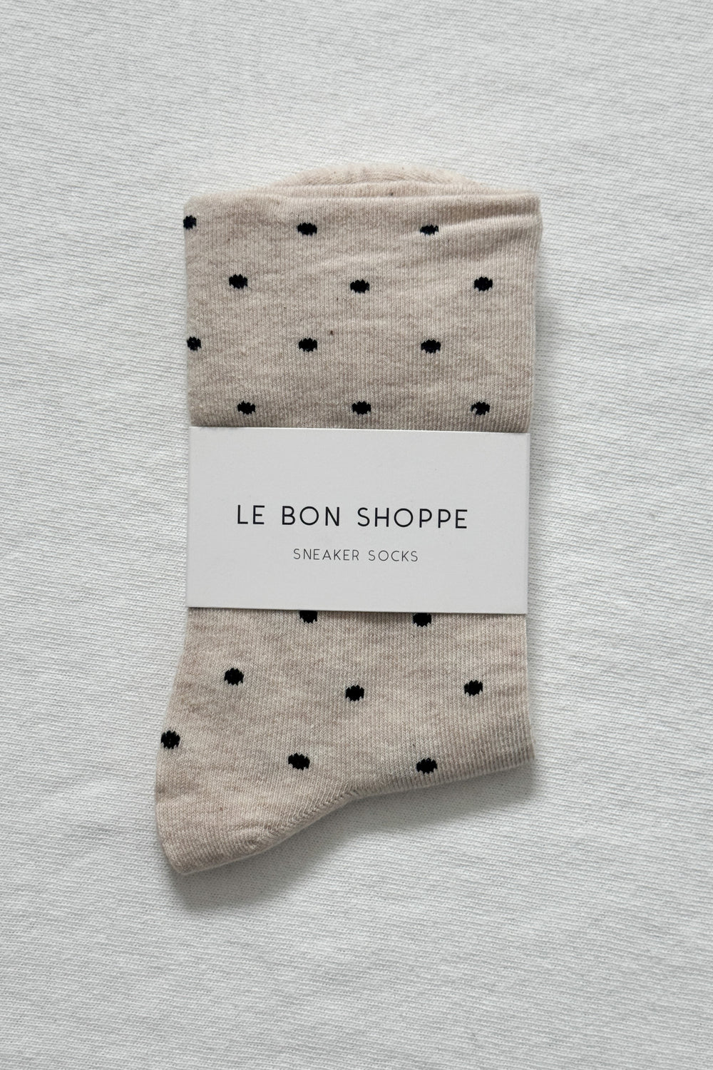 Le Bon Shoppe Sneaker Socks Polka Dot // Oatmeal Black