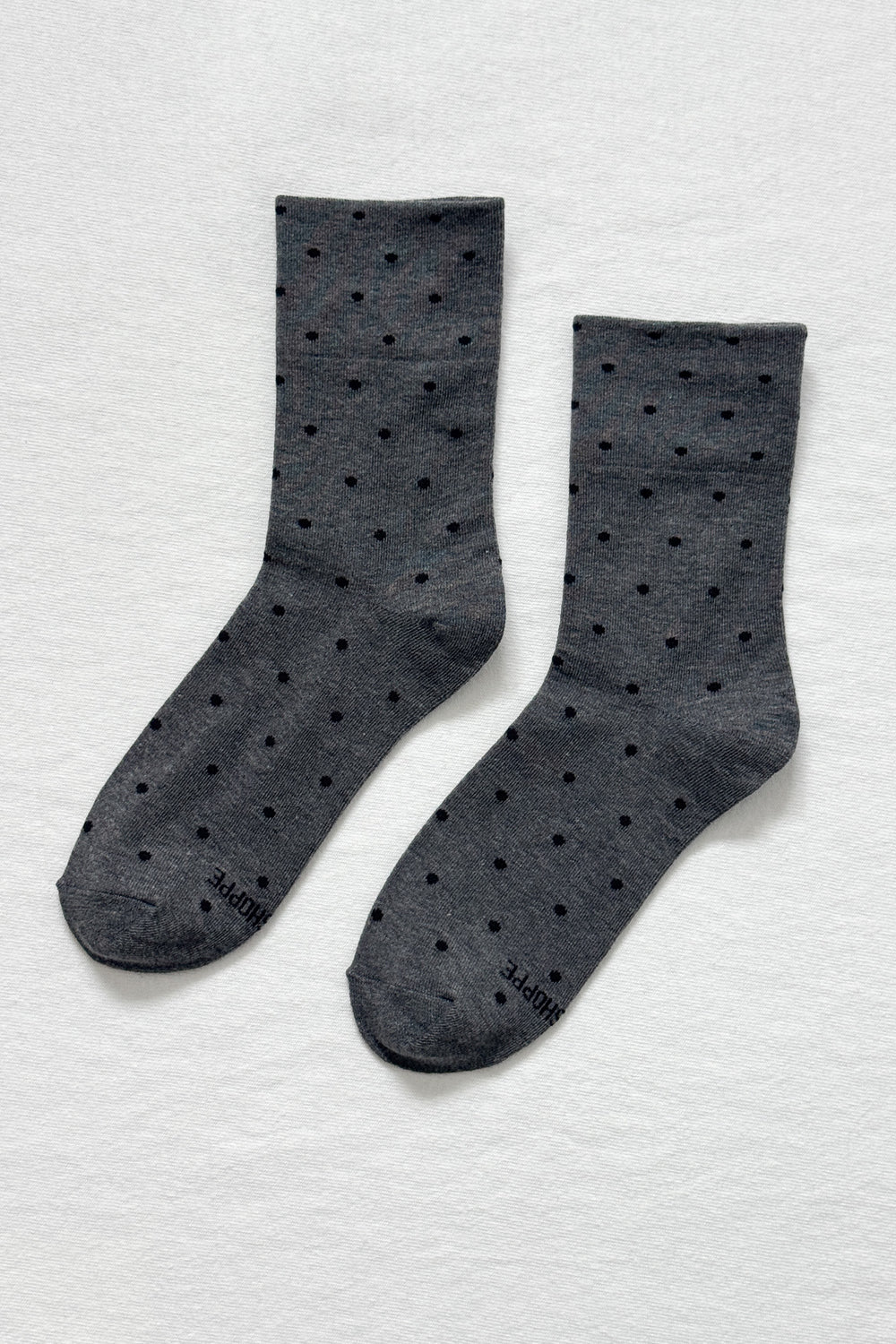 Le Bon Shoppe Sneaker Socks Polka Dot //Charcoal, Black