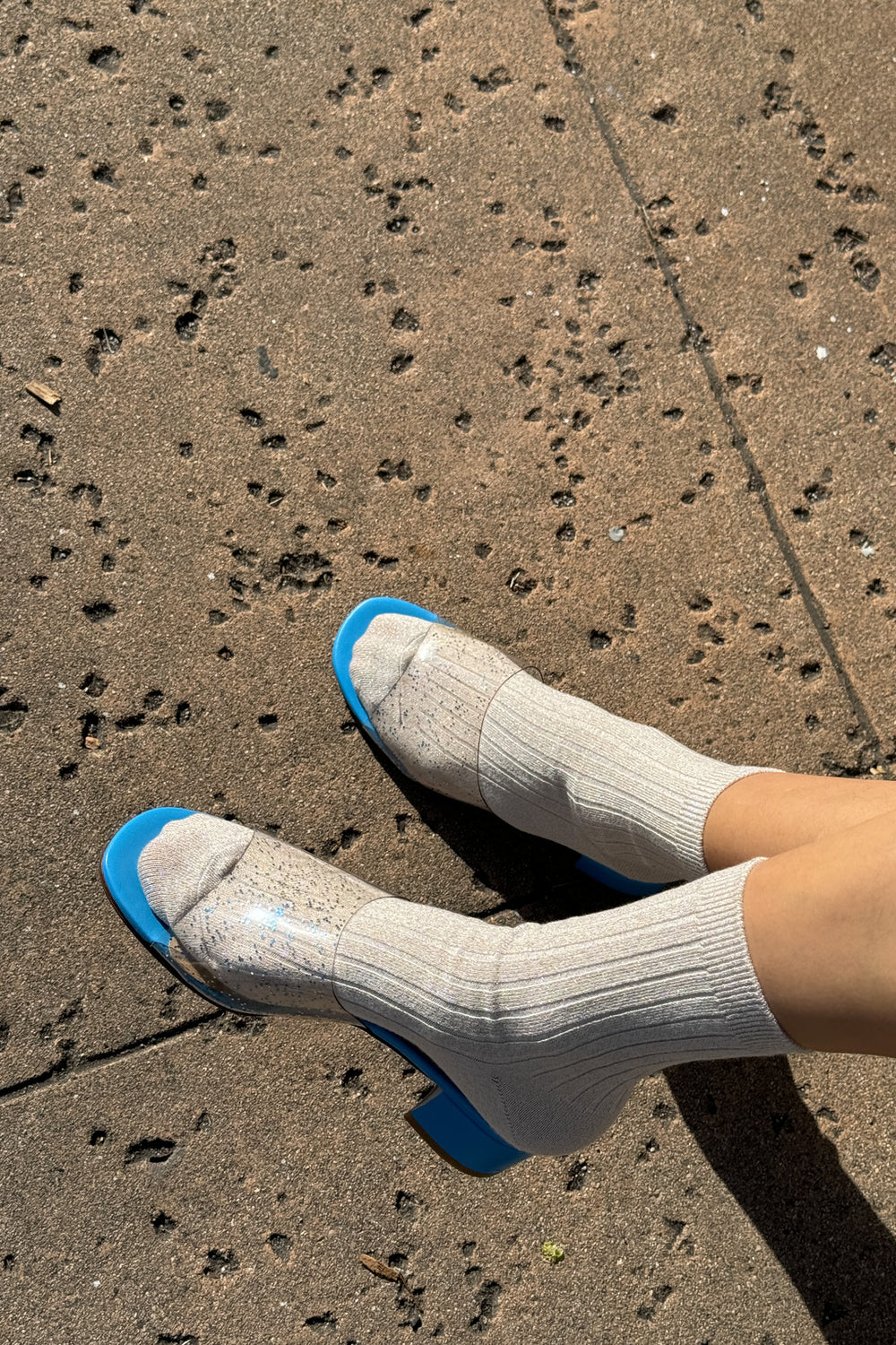 Le Bon Shoppe Her Socks Modal Lurex //  Ivory Gold  Glitter