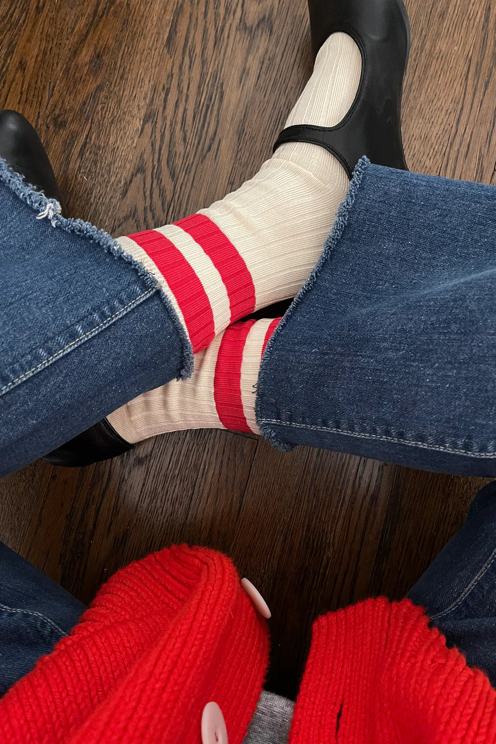 Le Bon Shoppe Her Varsity Socks // Red