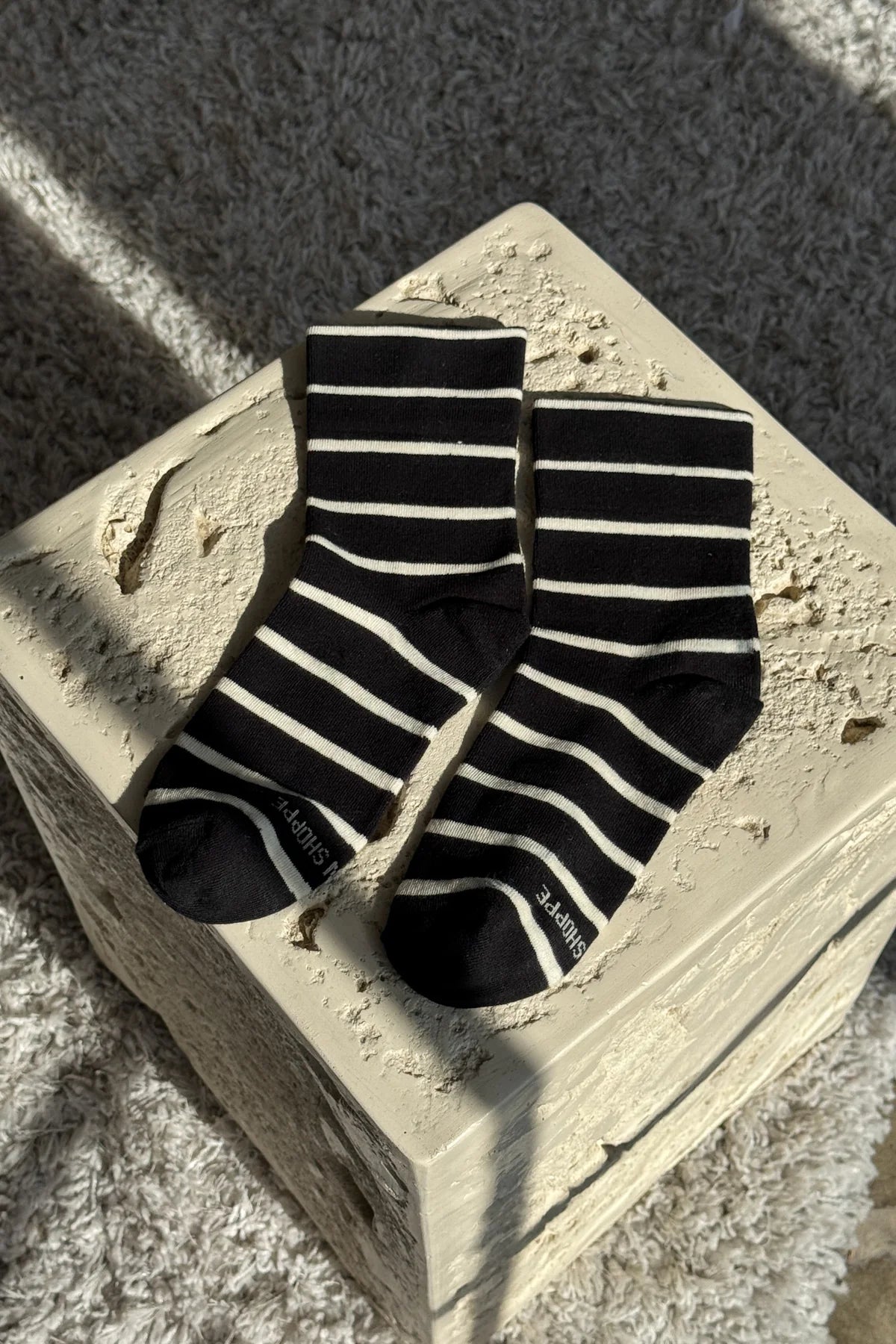Le Bon Shoppe Wally Socks // Black Stripe