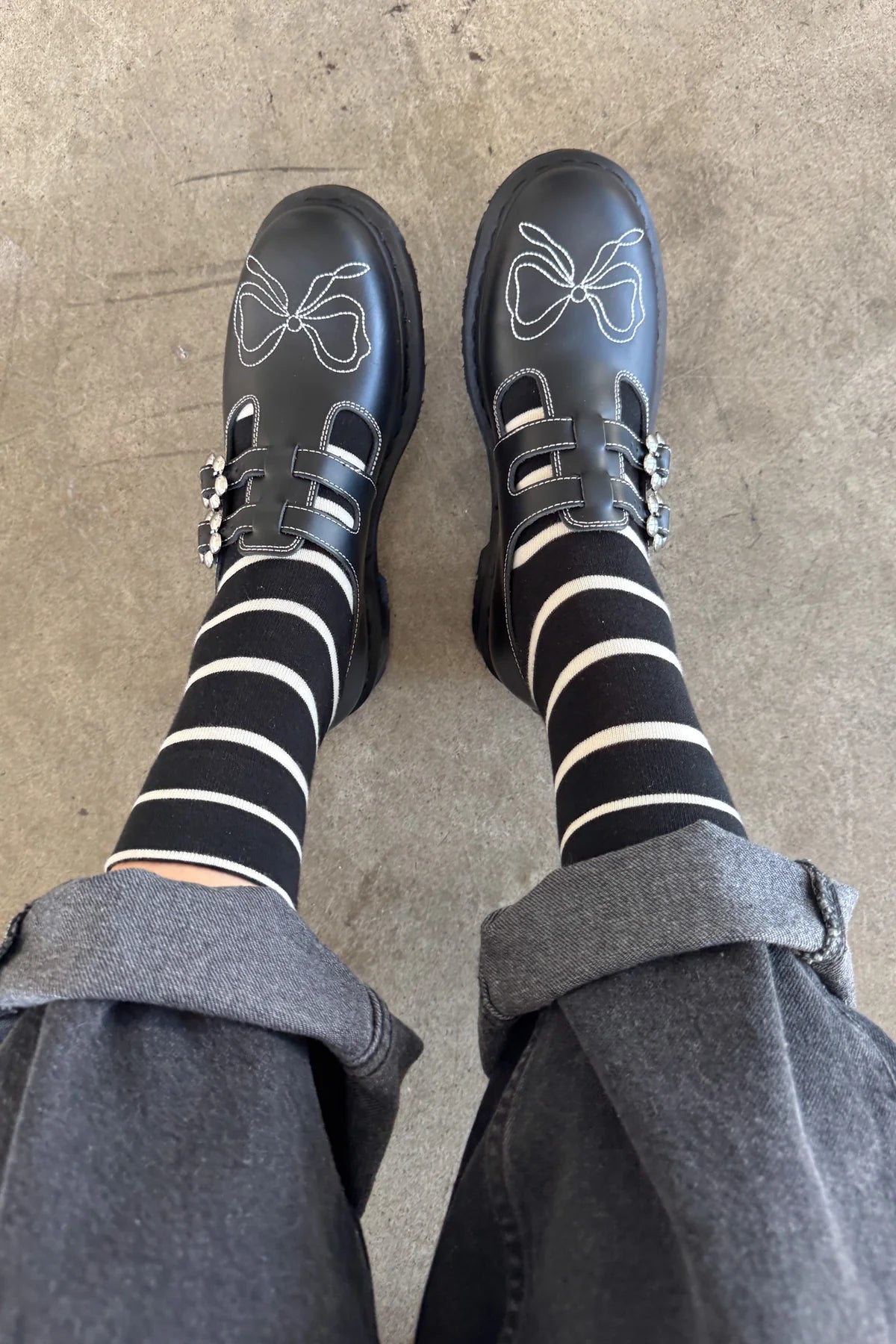 Le Bon Shoppe Wally Socks // Black Stripe