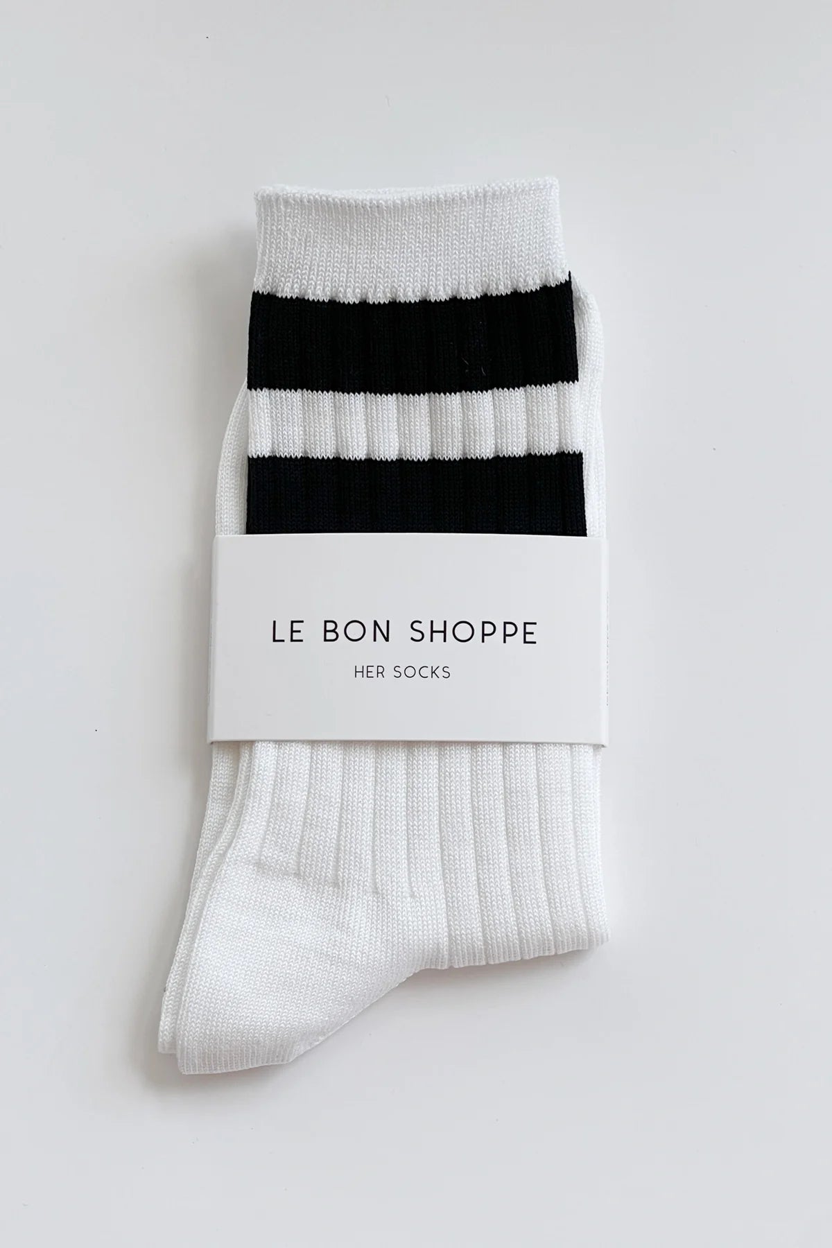 Le Bon Shoppe Her Varsity Socks // White Black