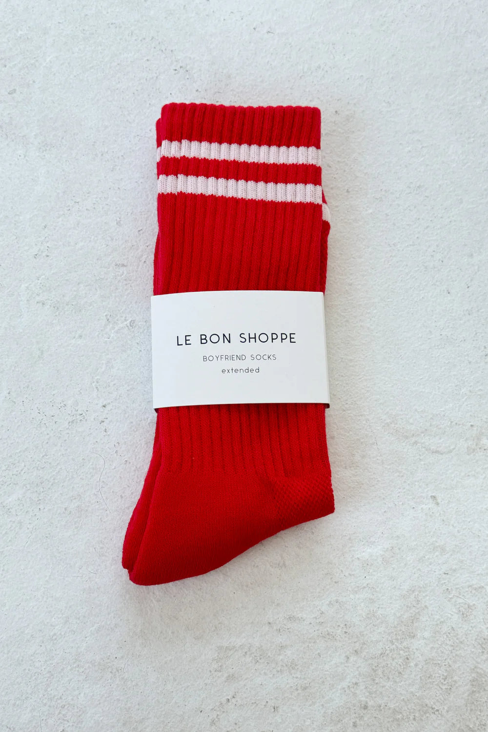 Le Bon Shoppe Extended Boyfriend Socks // Red