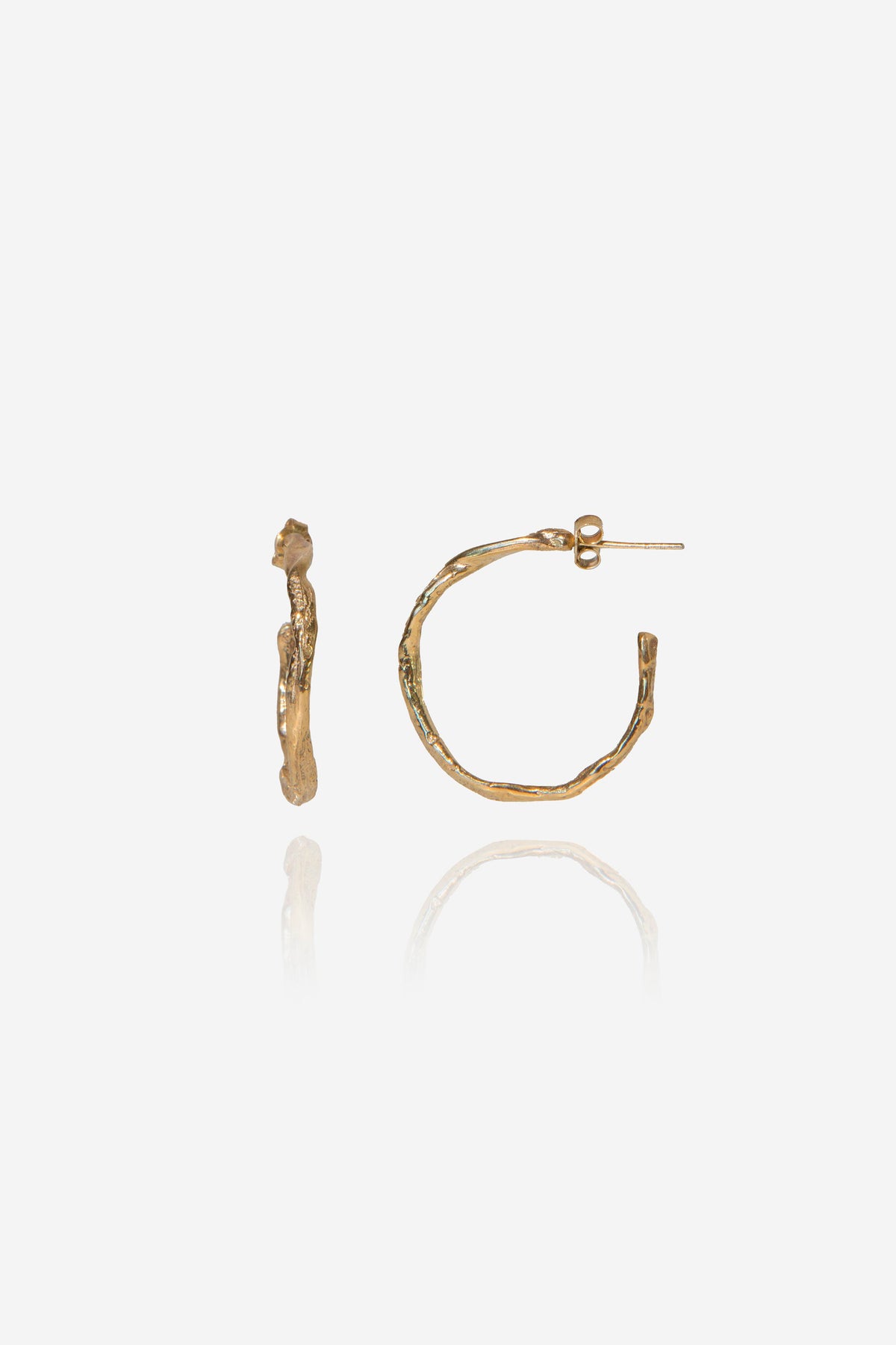 Tilda Medium Stoned Hoops // Gold Plated