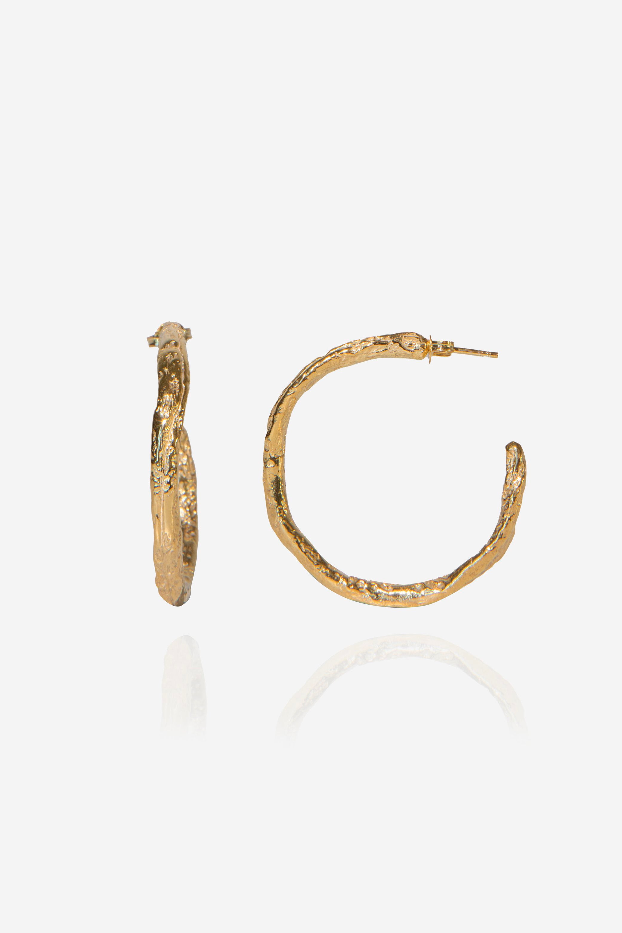 Tilda Large Stoned Hoops // Gold Plated