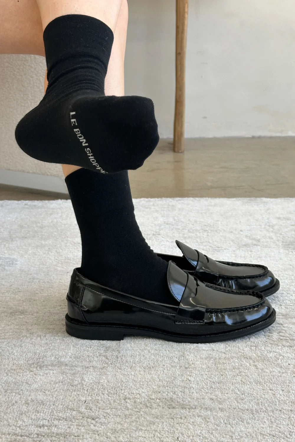 Le Bon Shoppe Sneaker Socks // True Black
