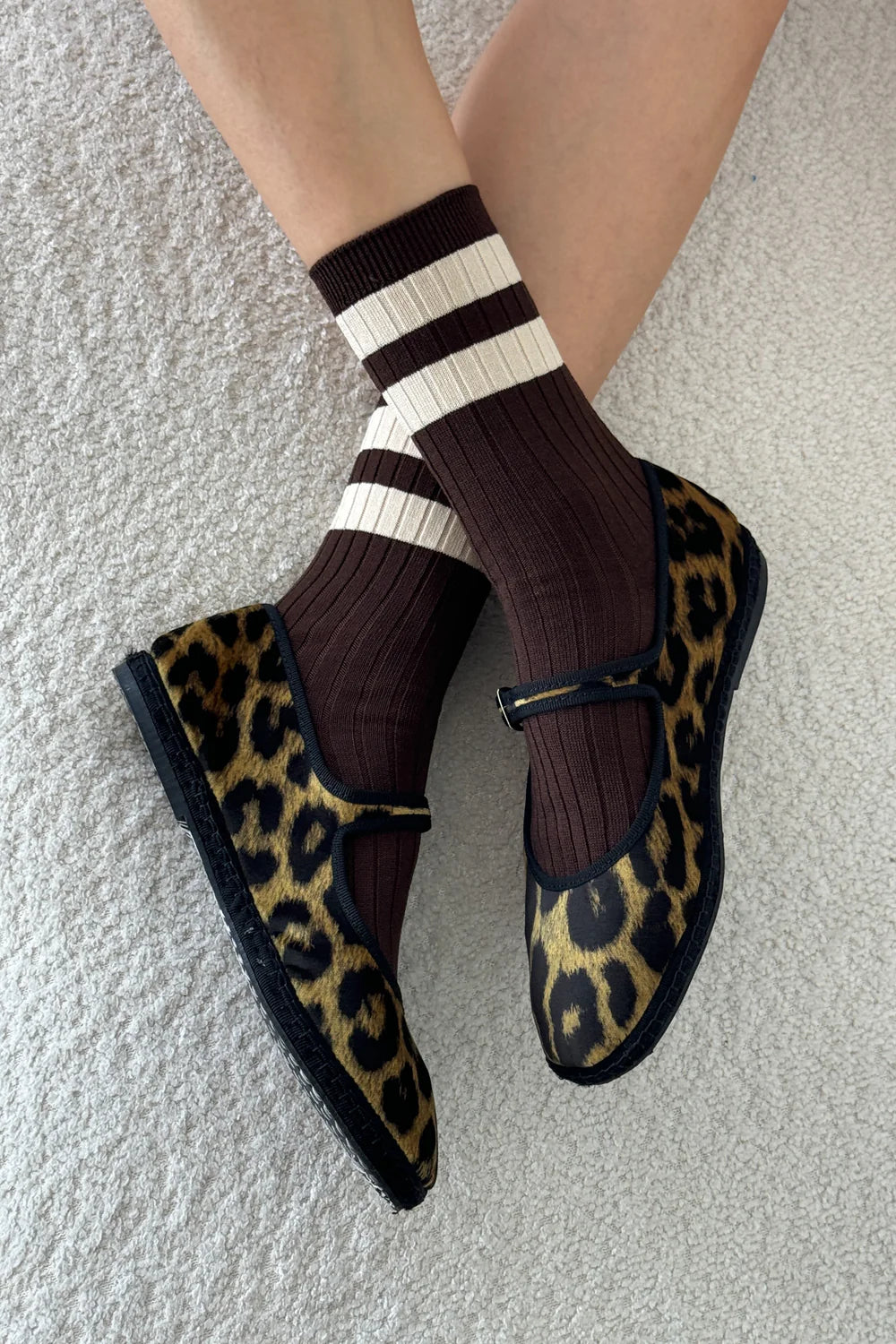 Le Bon Shoppe Her Varsity Socks // Espresso