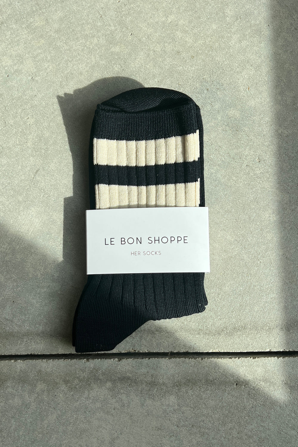 Le Bon Shoppe Her Varsity Socks // Black