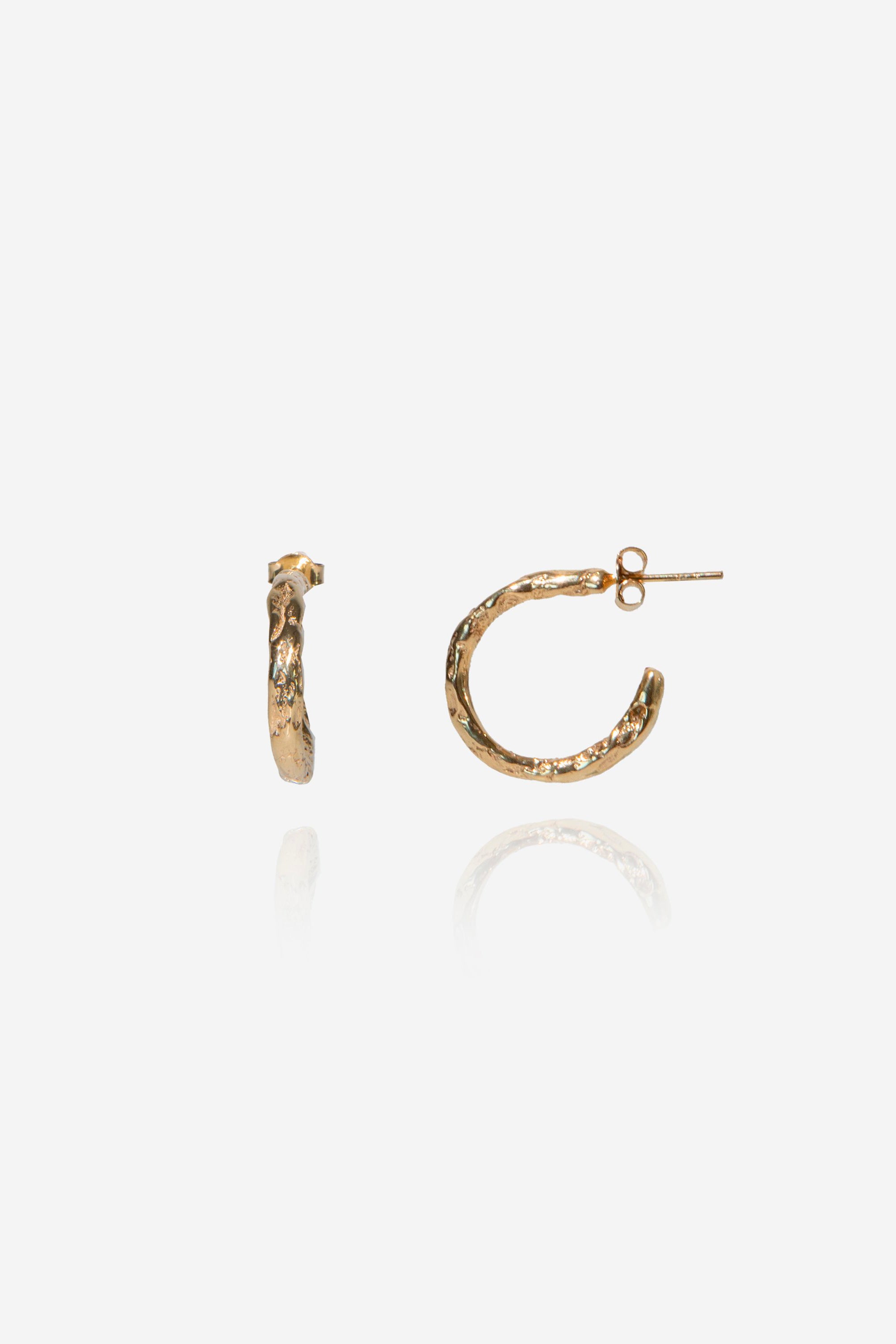 Tilda Small Stoned Hoops // Gold Plated
