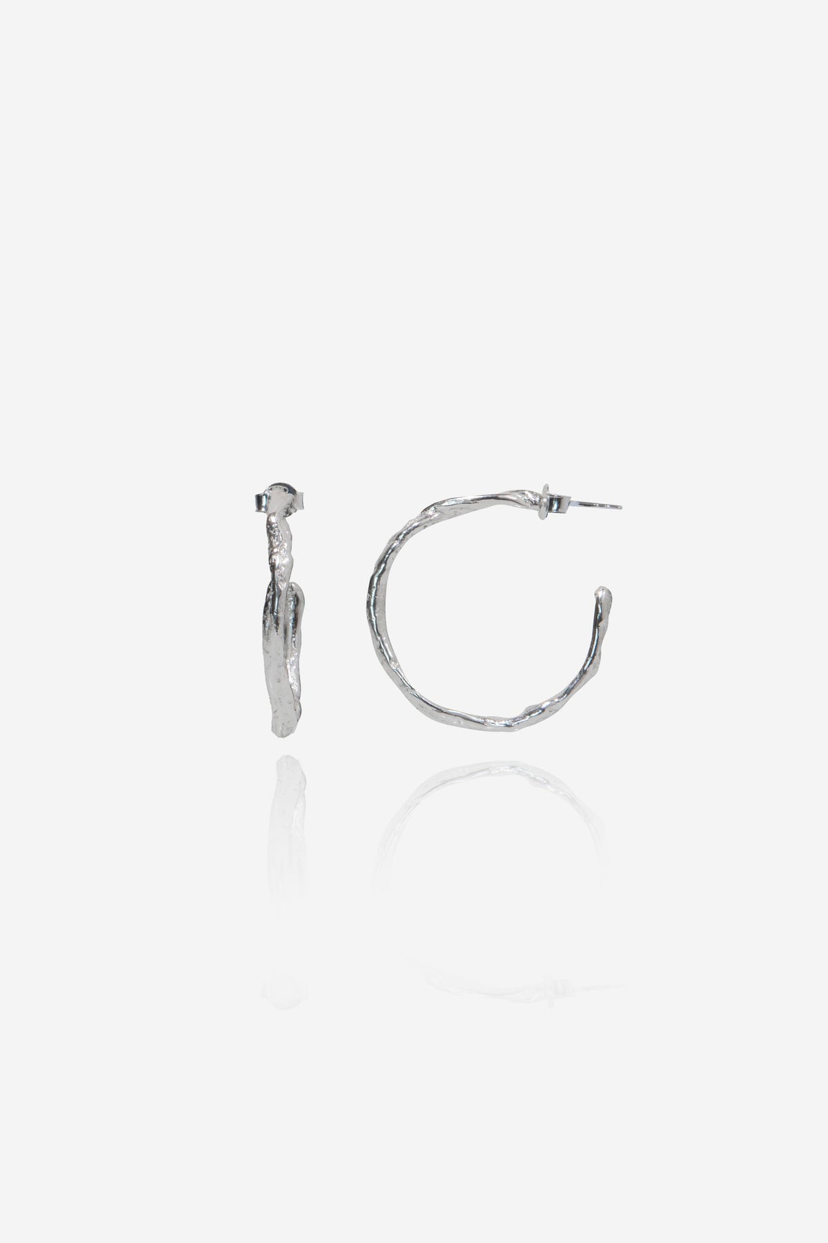 Tilda Medium Stoned Hoops // Silver