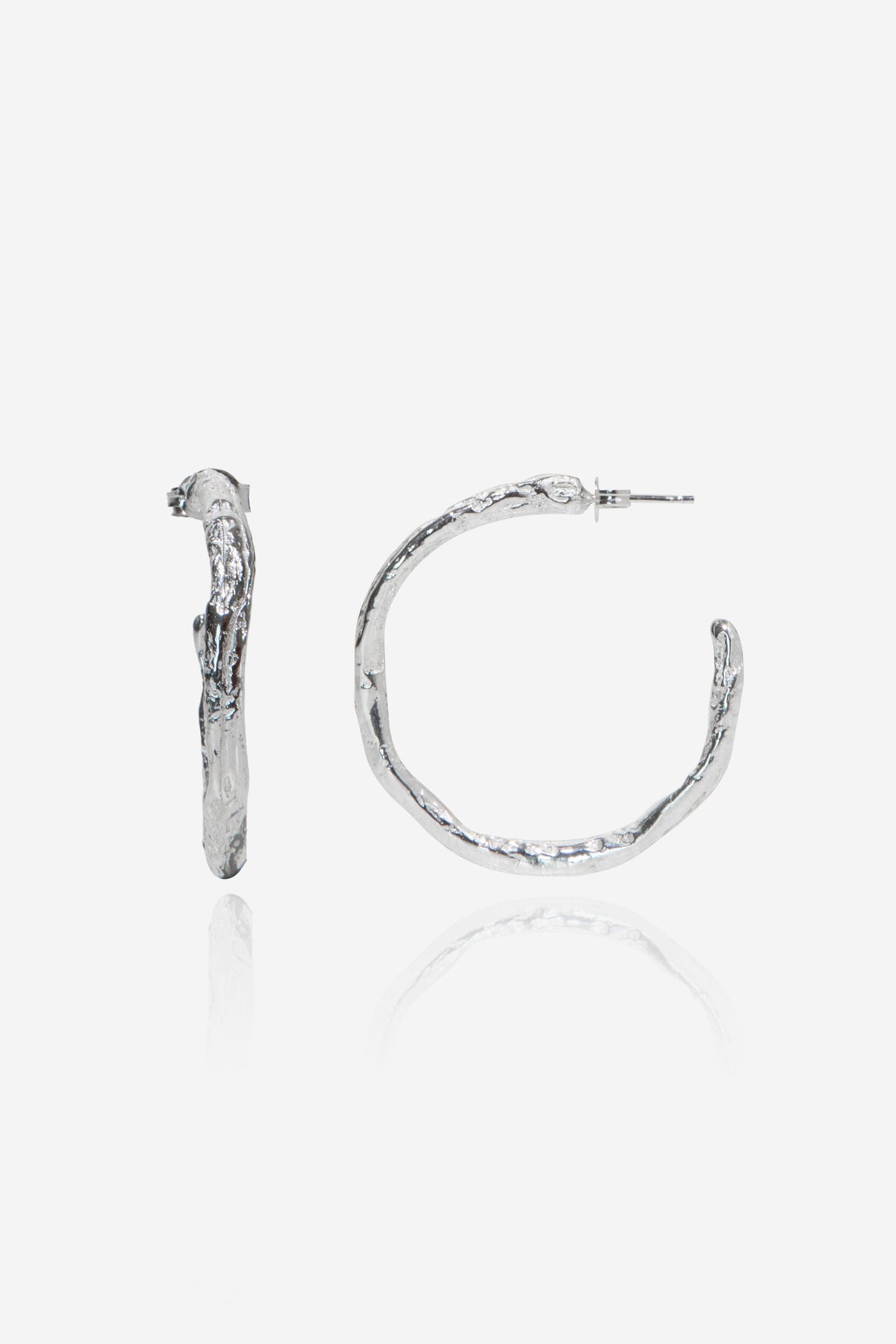 Tilda Large Stoned Hoops // Silver