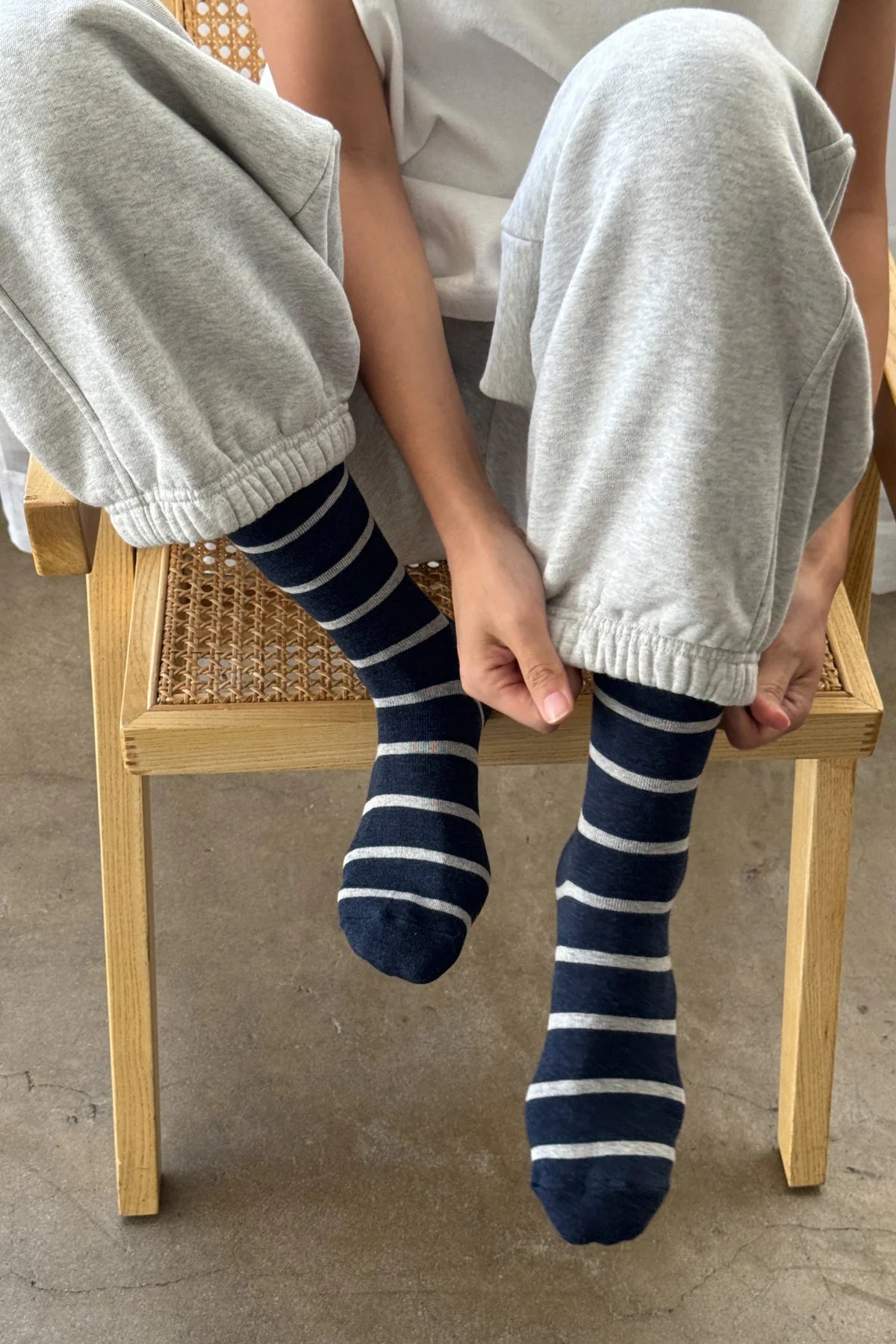 Le Bon Shoppe Wally Socks // Marine Stripe