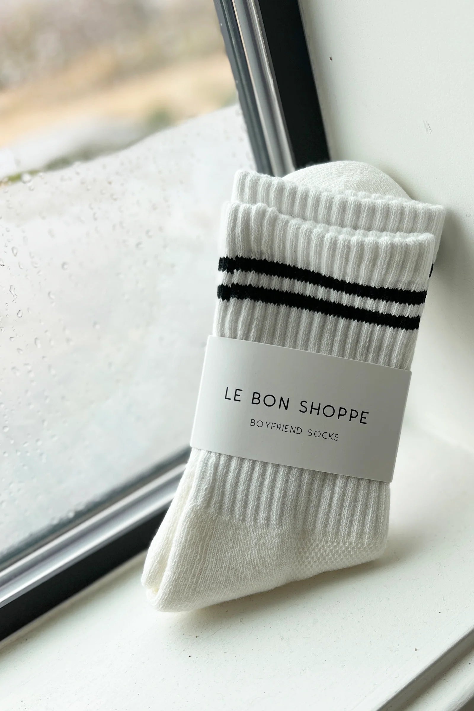 Le Bon Shoppe Boyfriend Socks // Classic White