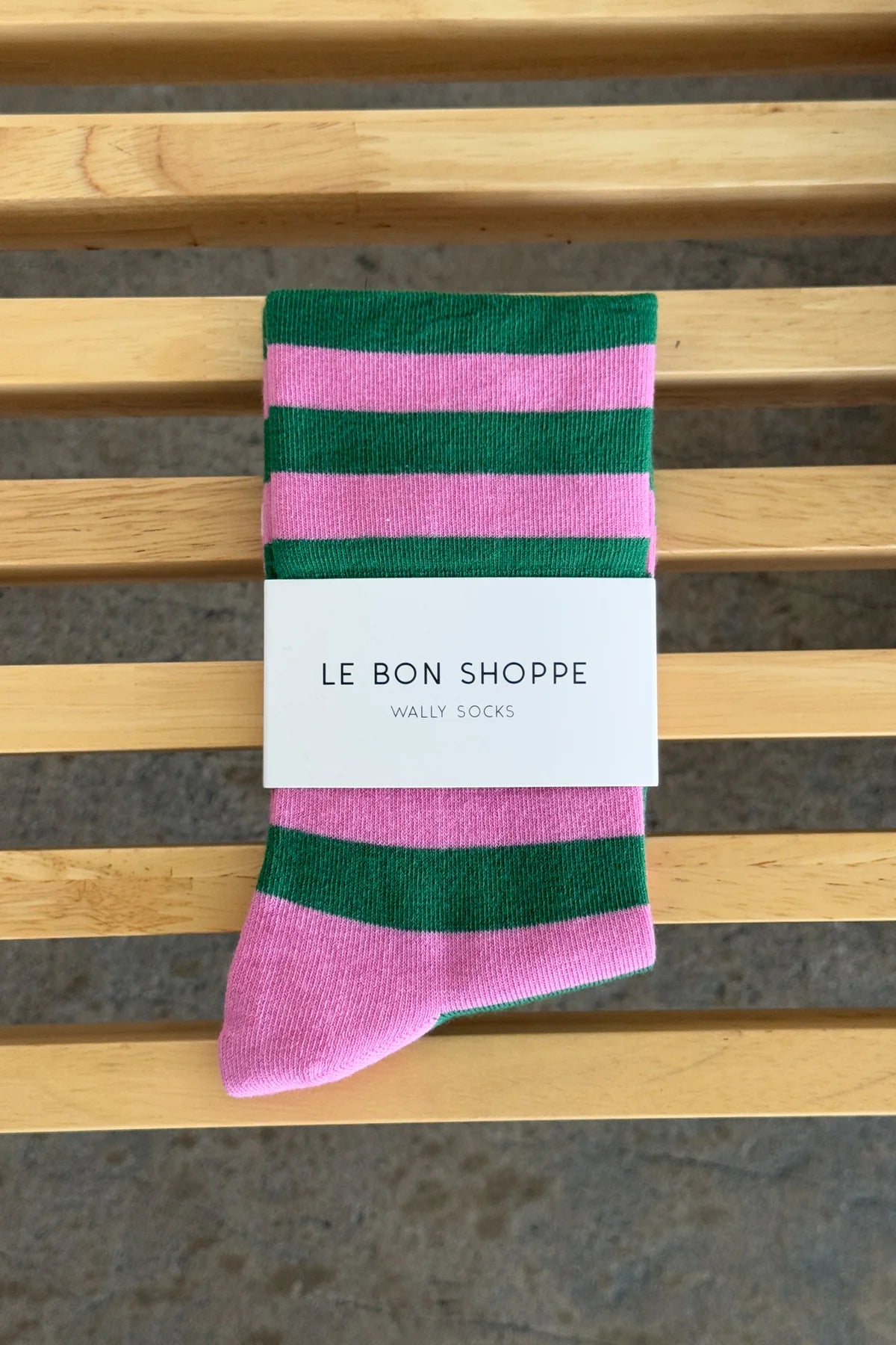 Le Bon Shoppe Wally Socks // Wide Pink Stripe