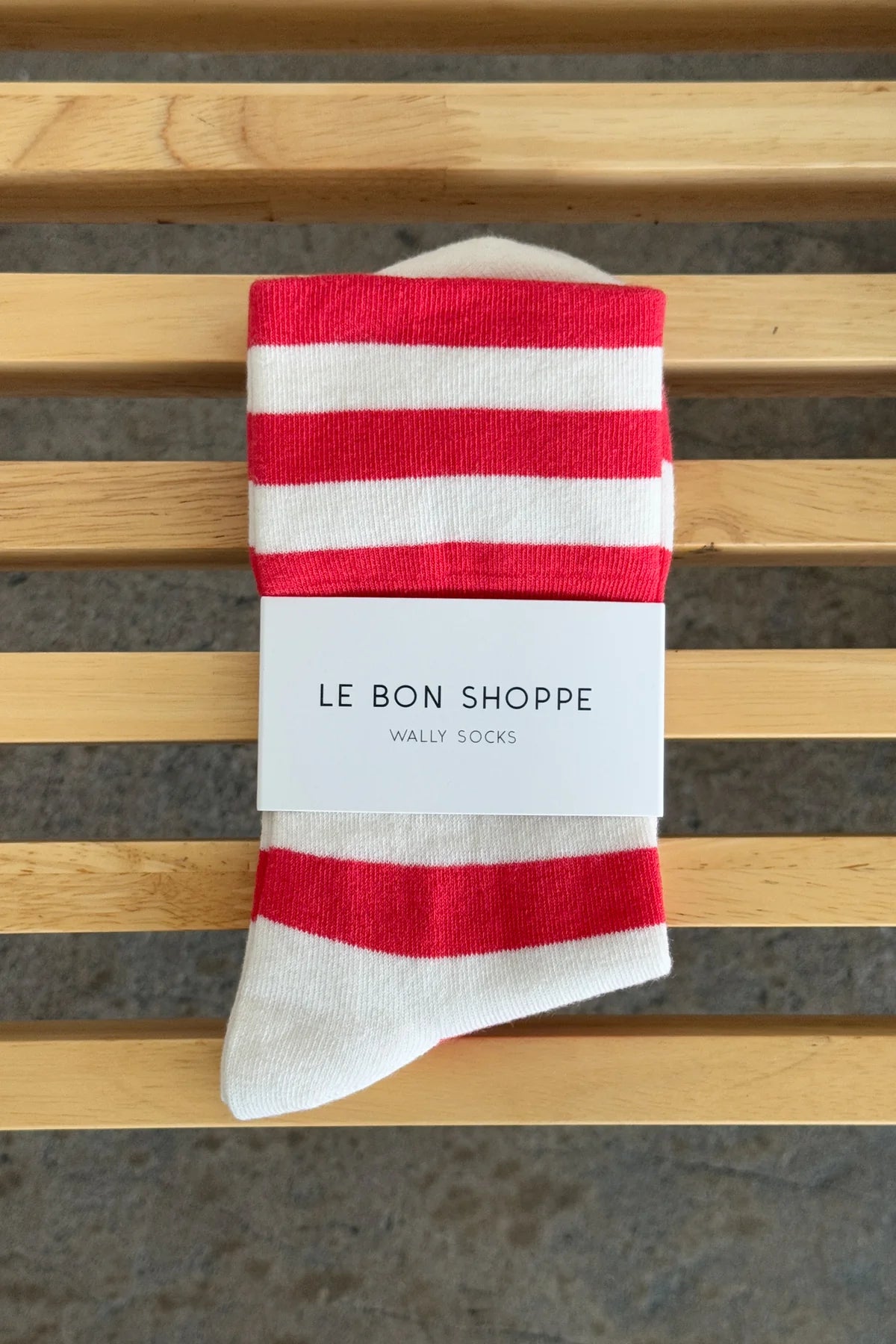 Le Bon Shoppe Wally Socks // Wide Red Stripe