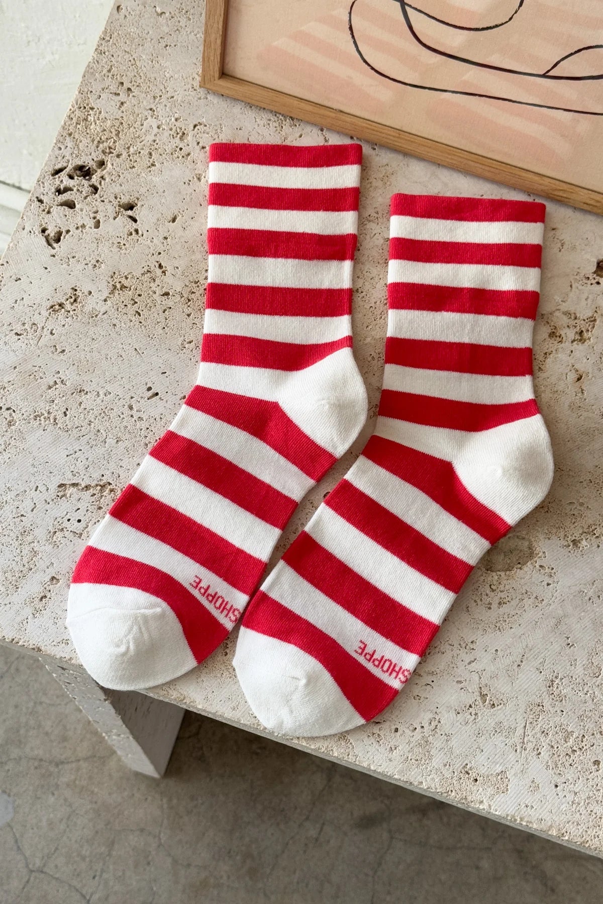 Le Bon Shoppe Wally Socks // Wide Red Stripe