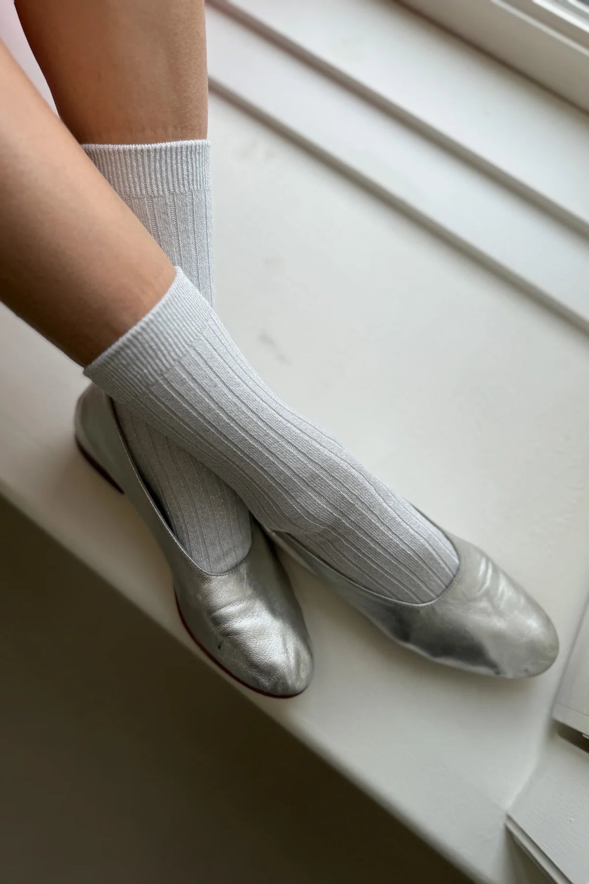 Le Bon Shoppe Her Socks Modal Lurex //  Snow White