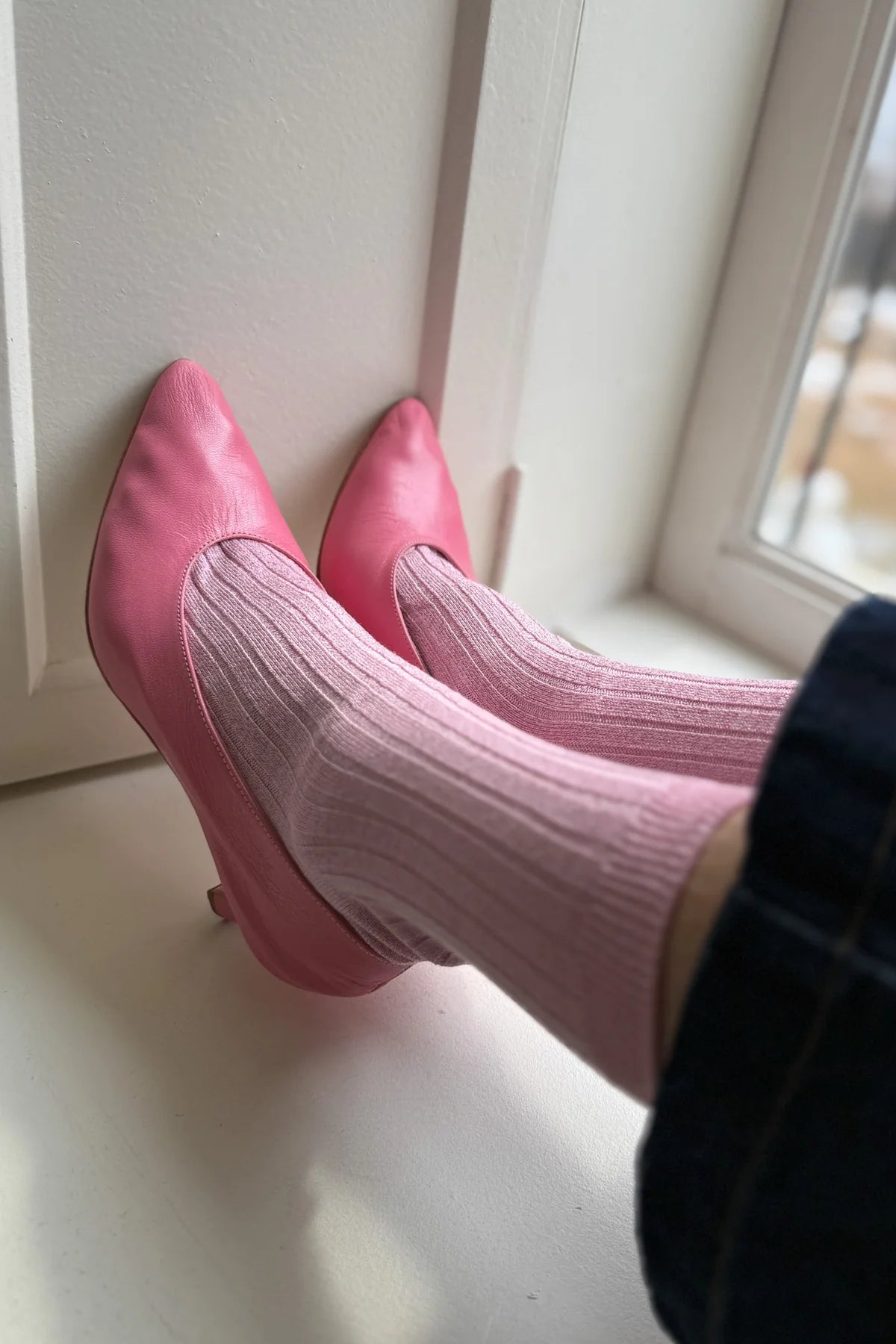 Le Bon Shoppe Her Socks Modal Lurex // Sparkling  Rose