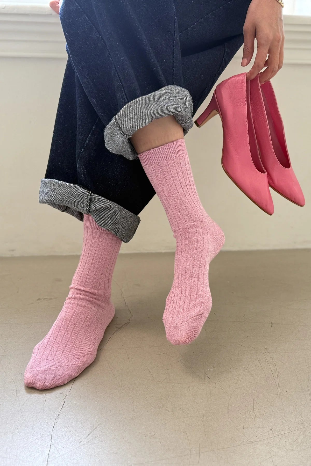Le Bon Shoppe Her Socks Modal Lurex // Sparkling  Rose