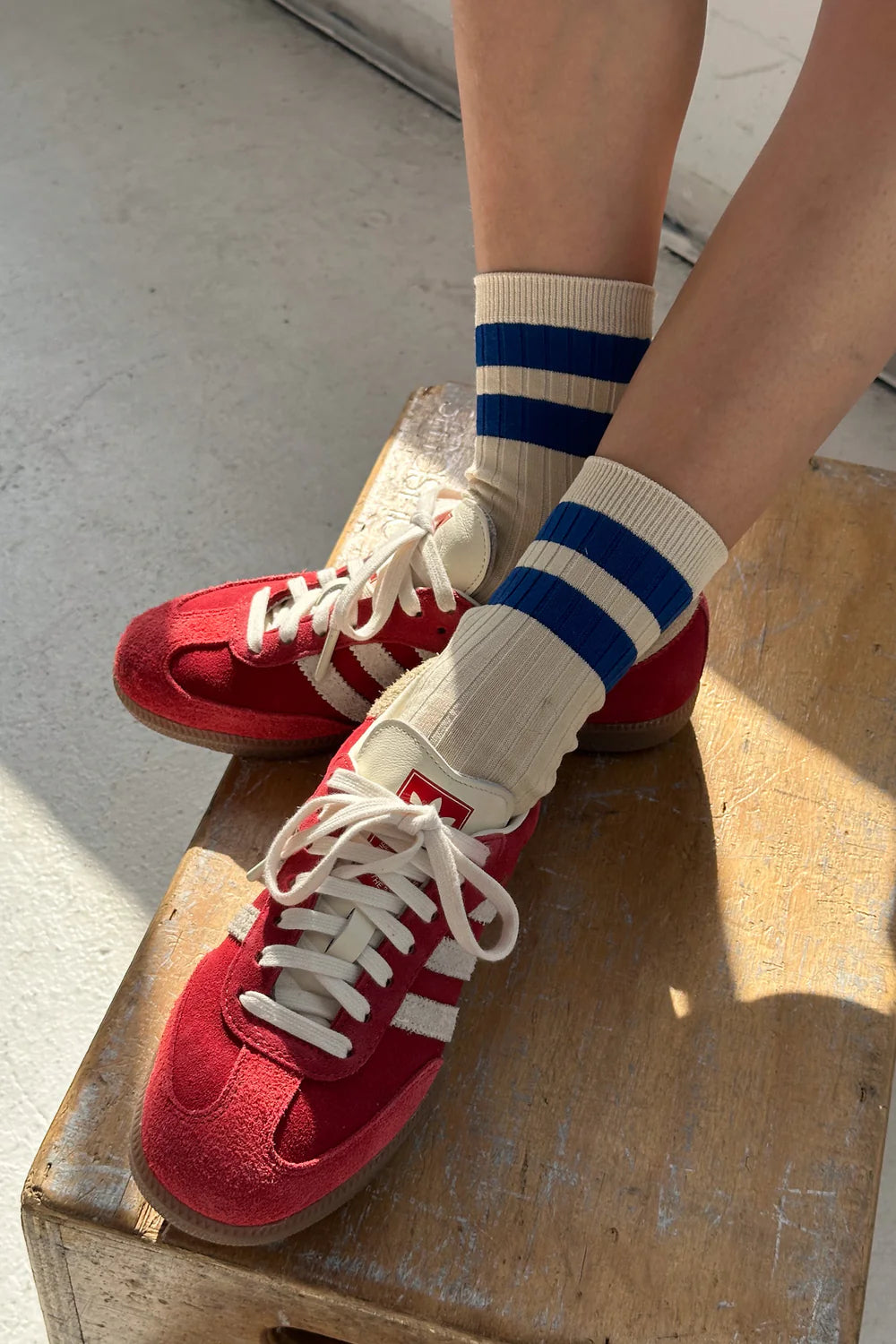 Le Bon Shoppe Her Varsity Socks // Azure