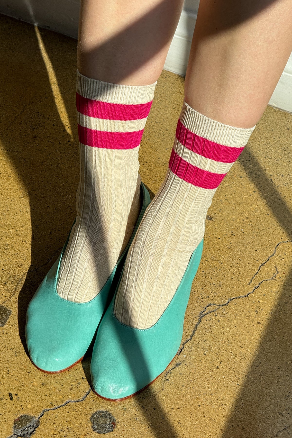 Le Bon Shoppe Her Varsity Socks // Magenta