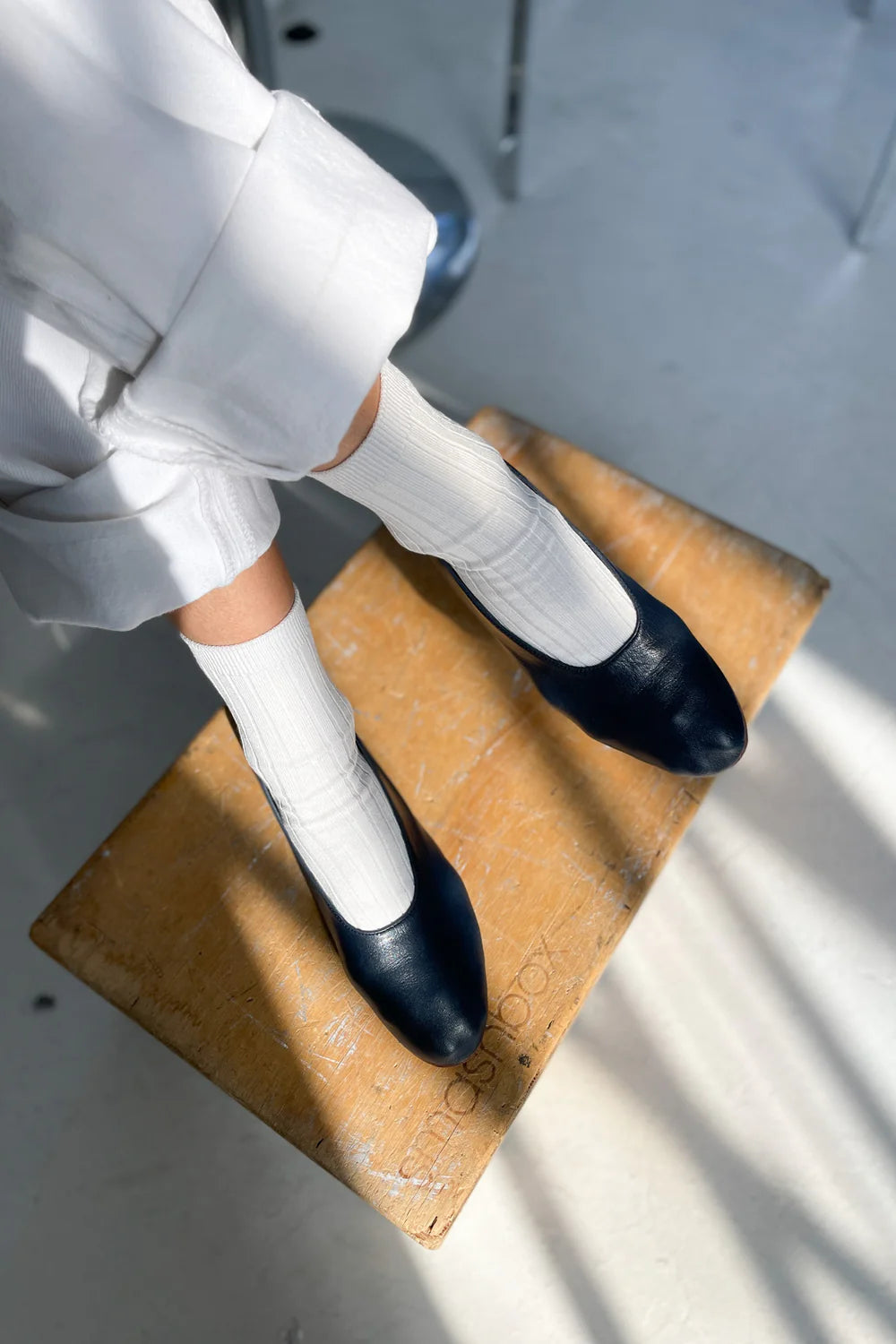 Le Bon Shoppe Her Socks MC Cotton // Classic White