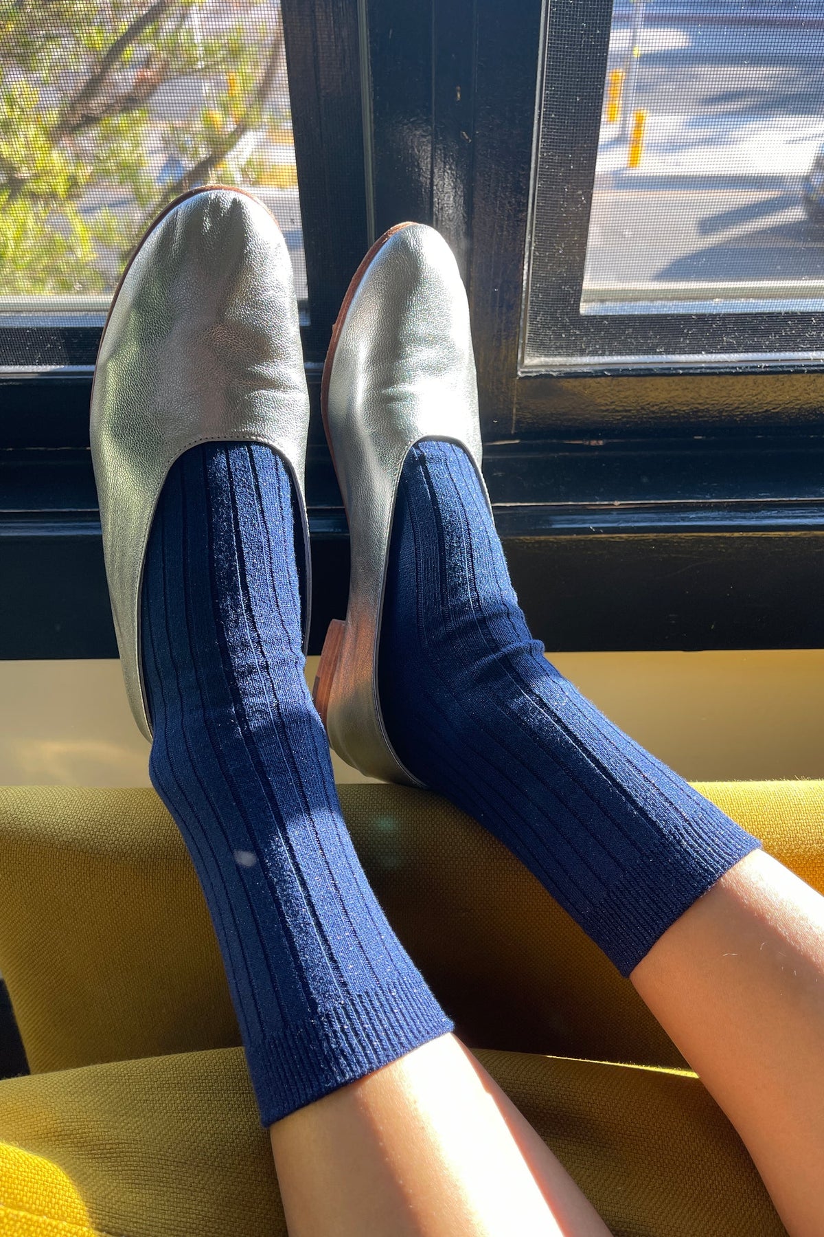 Le Bon Shoppe Her Socks Modal Lurex // Sapphire Glitter