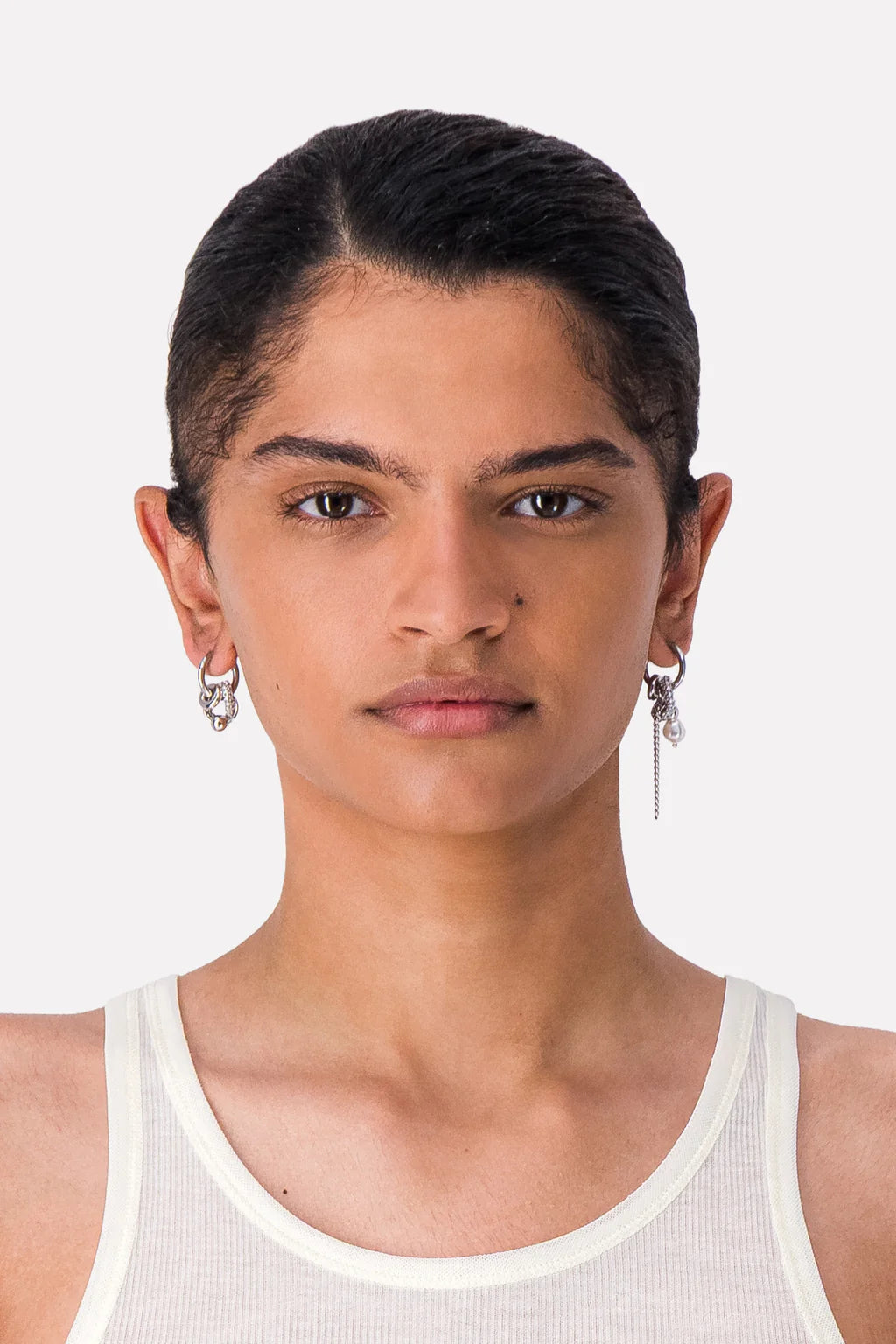 Justine Clenquet Jade Earrings // Silver