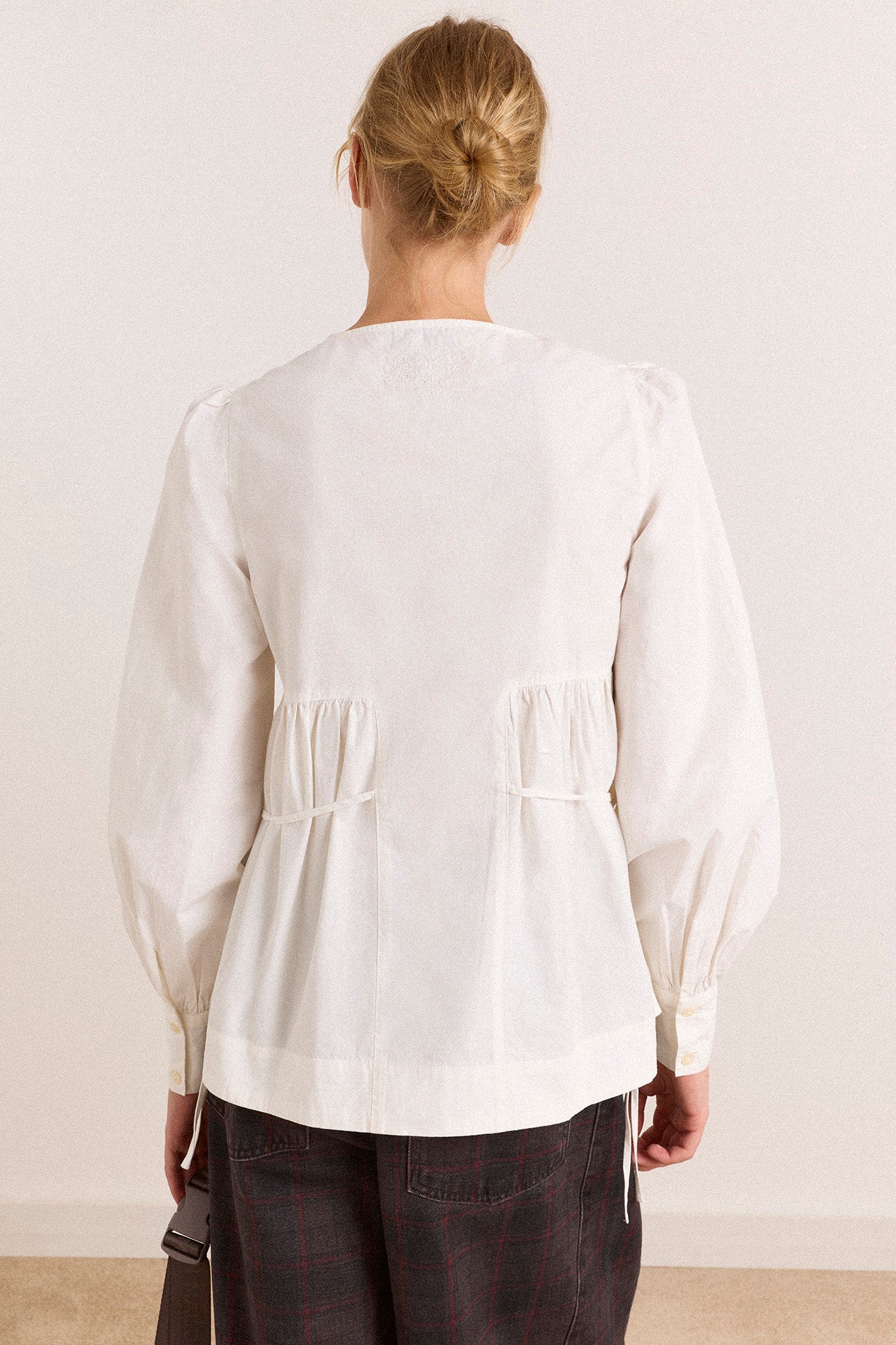 Damson Madder Lettie Bow Blouse // White