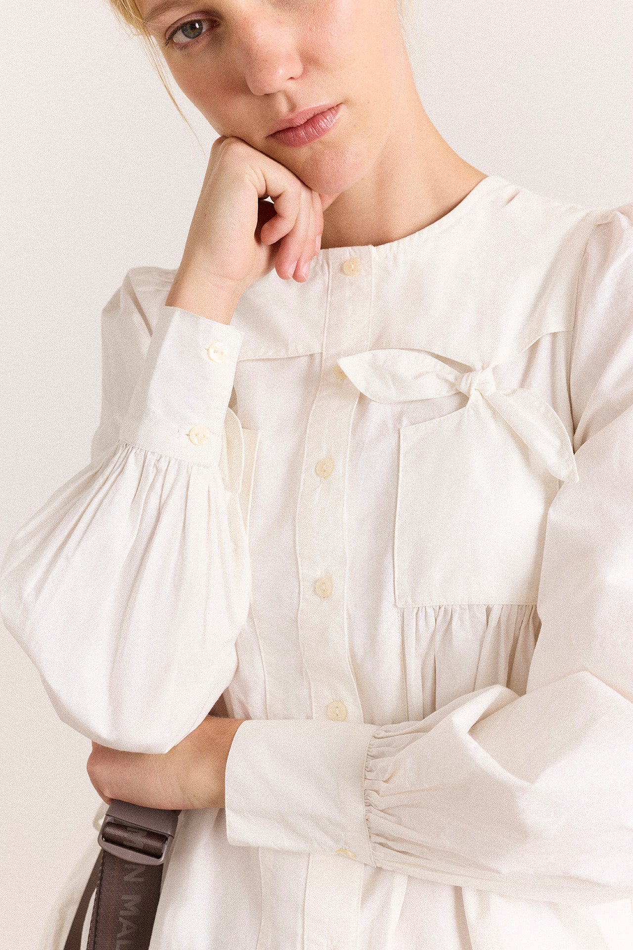 Damson Madder Lettie Bow Blouse // White