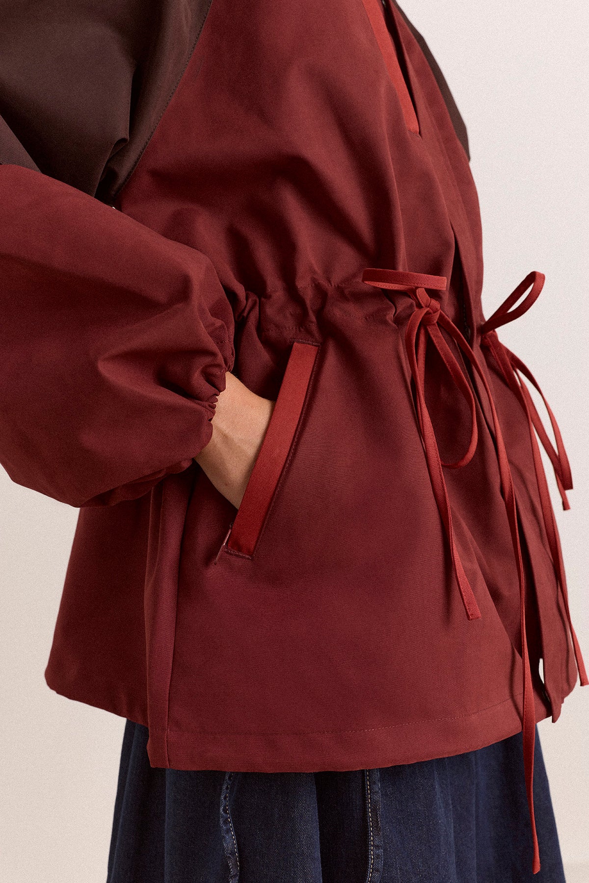Damson Madder Liu Shower Proof Raincoat // Burgundy