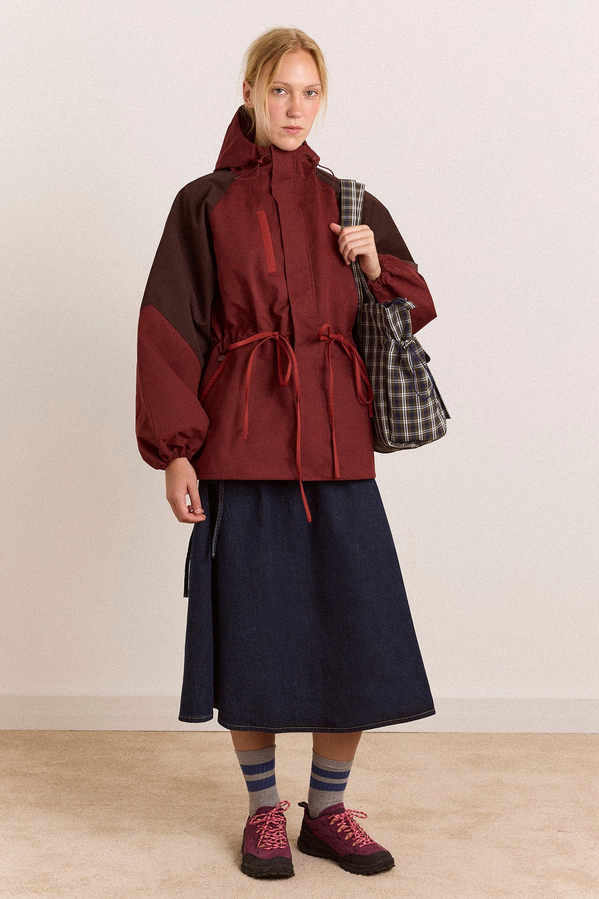 Damson Madder Liu Shower Proof Raincoat // Burgundy