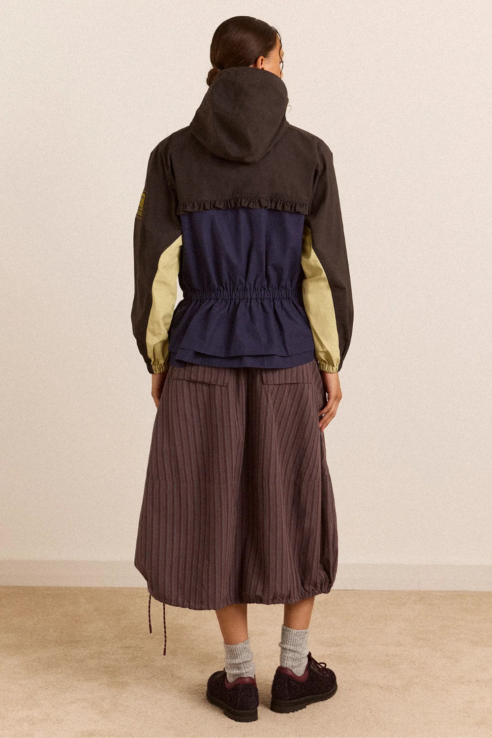 Damson Madder Athena Raincoat // Navy Sage Check