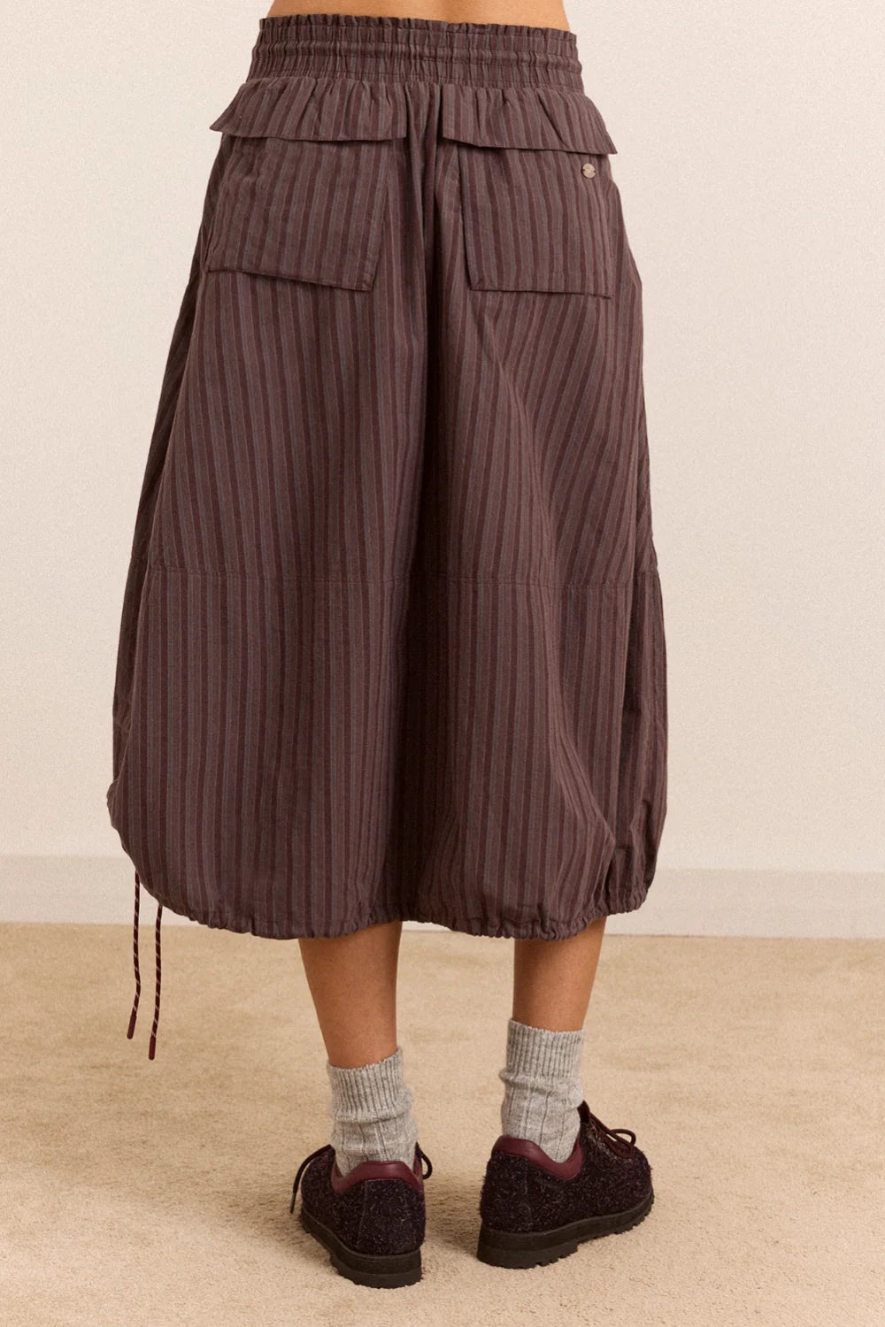 Damson Madder Lainey Midi Skirt // Merlot Stripe