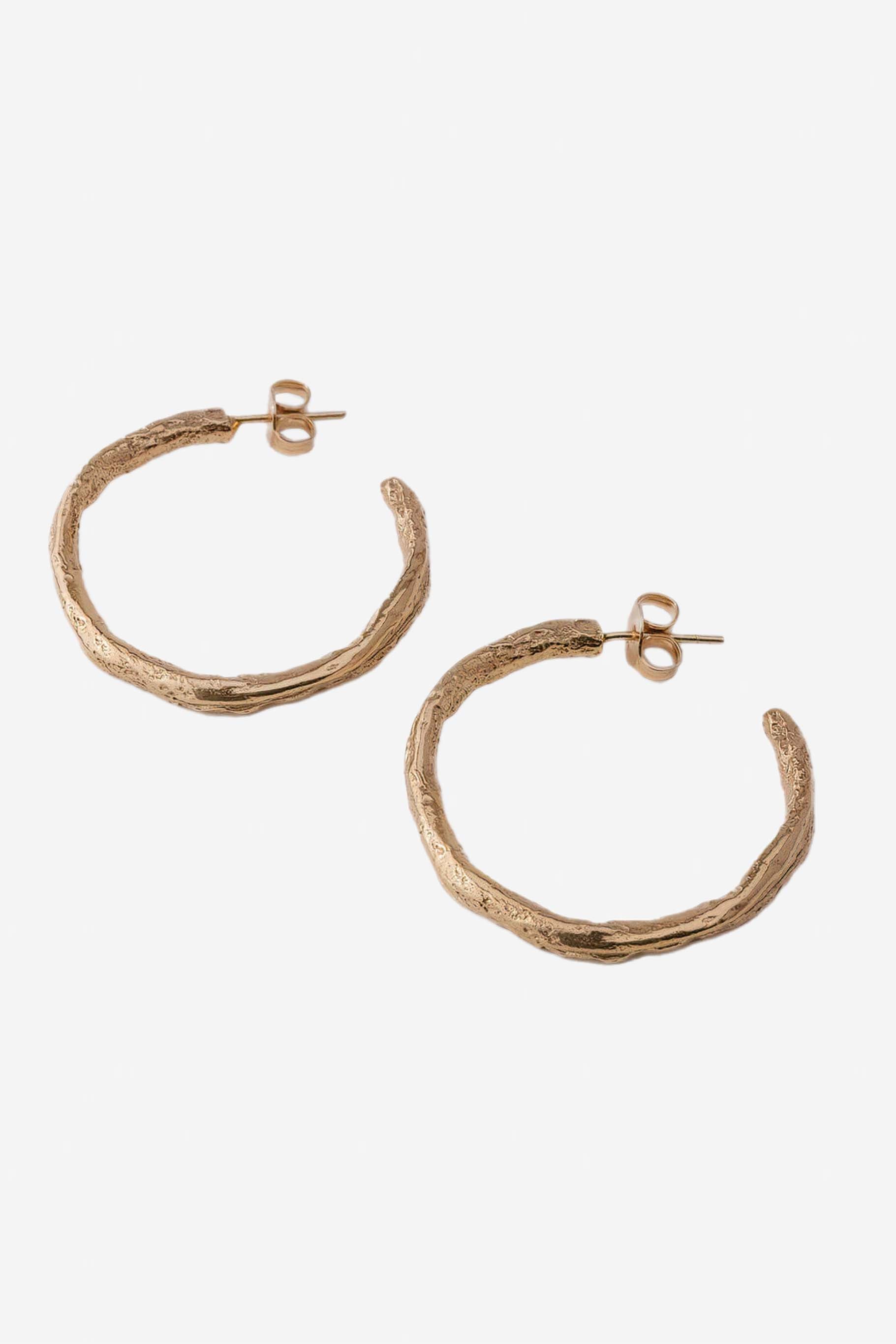 Tilda Large Stoned Hoops // Gold Plated