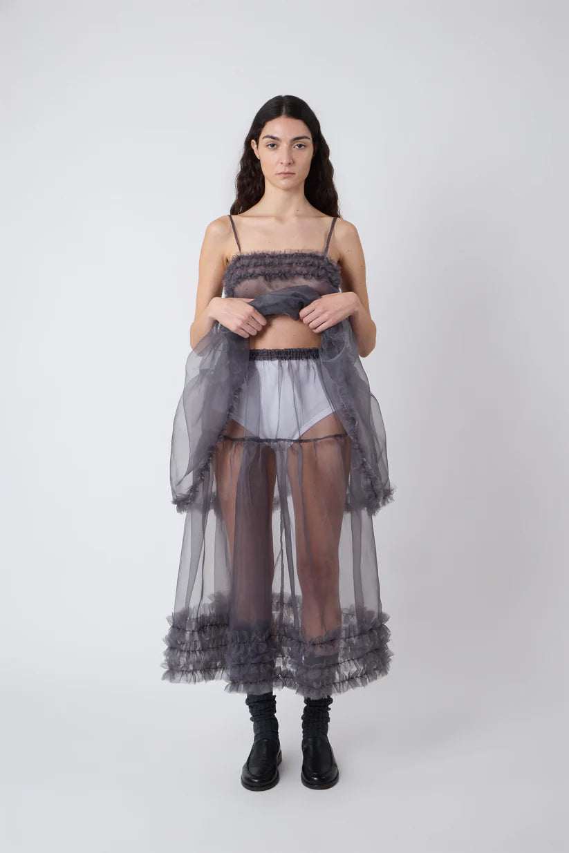 Catheclisma Margot Organza Skirt // Grey