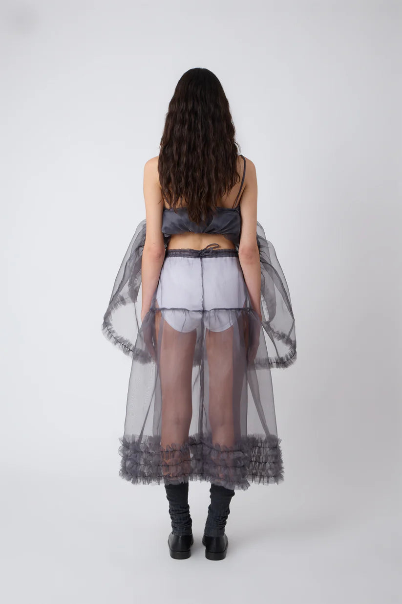 Catheclisma Margot Organza Skirt // Grey
