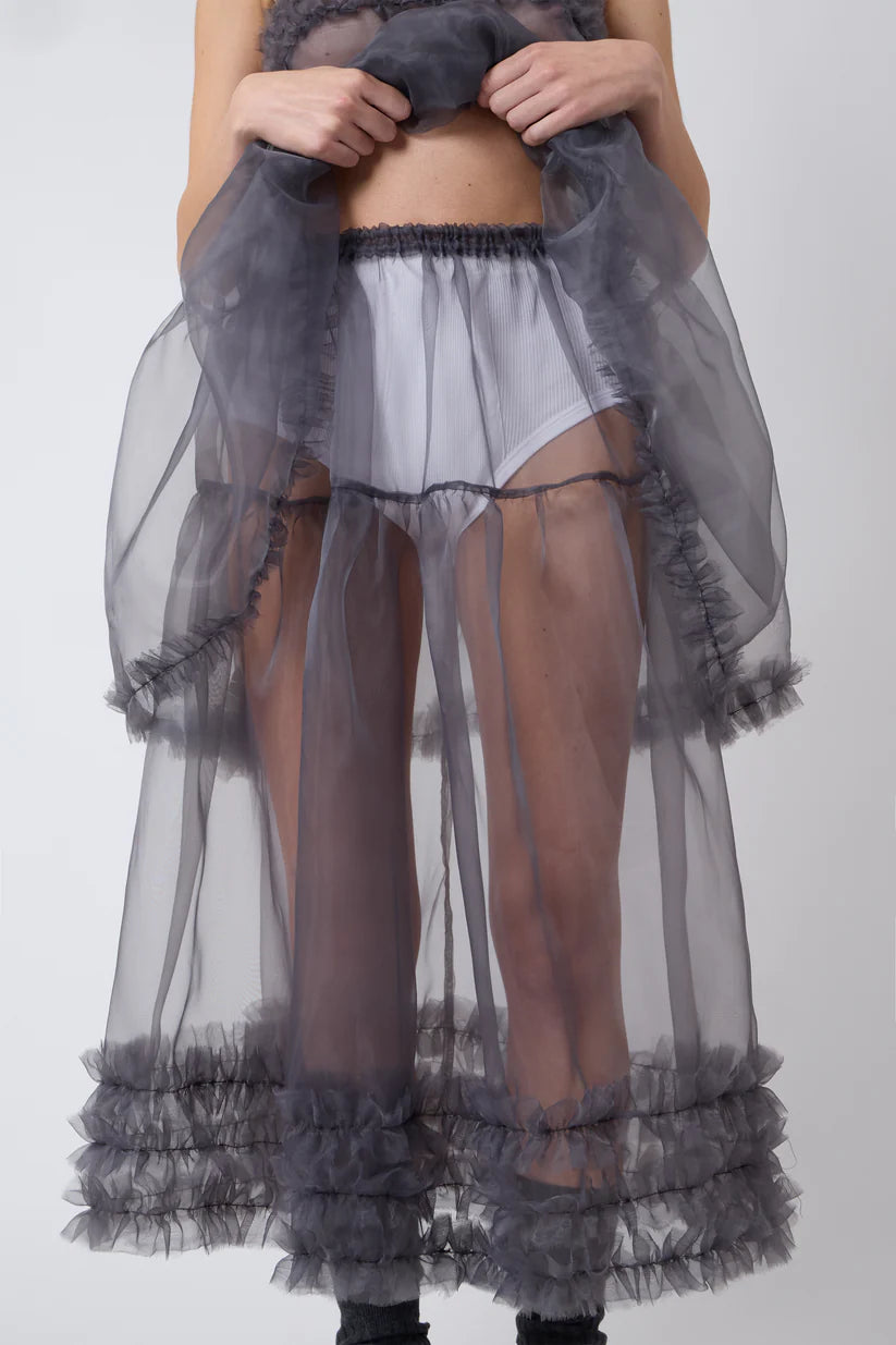 Catheclisma Margot Organza Skirt // Grey