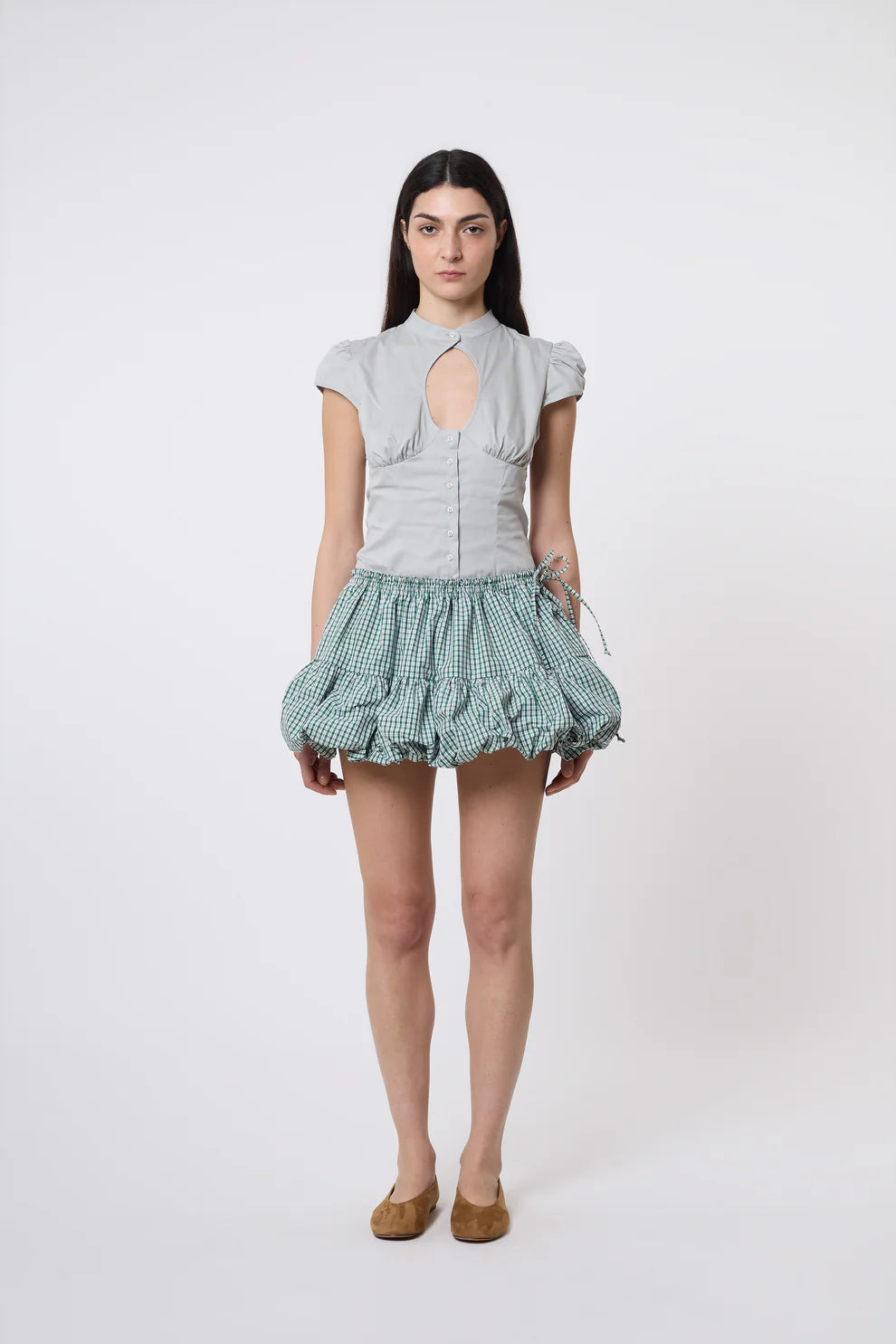 Catheclisma Miel Skirt // Green Vichy