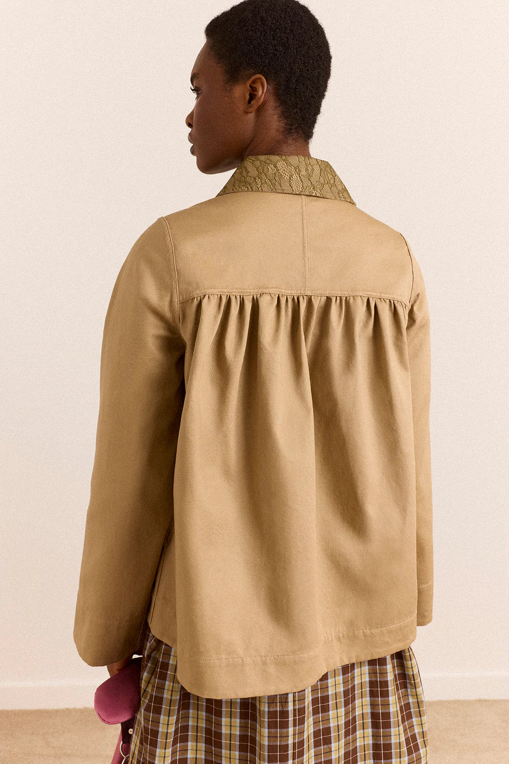 Damson Madder Mini Mercedes Reversible Coat // Lace