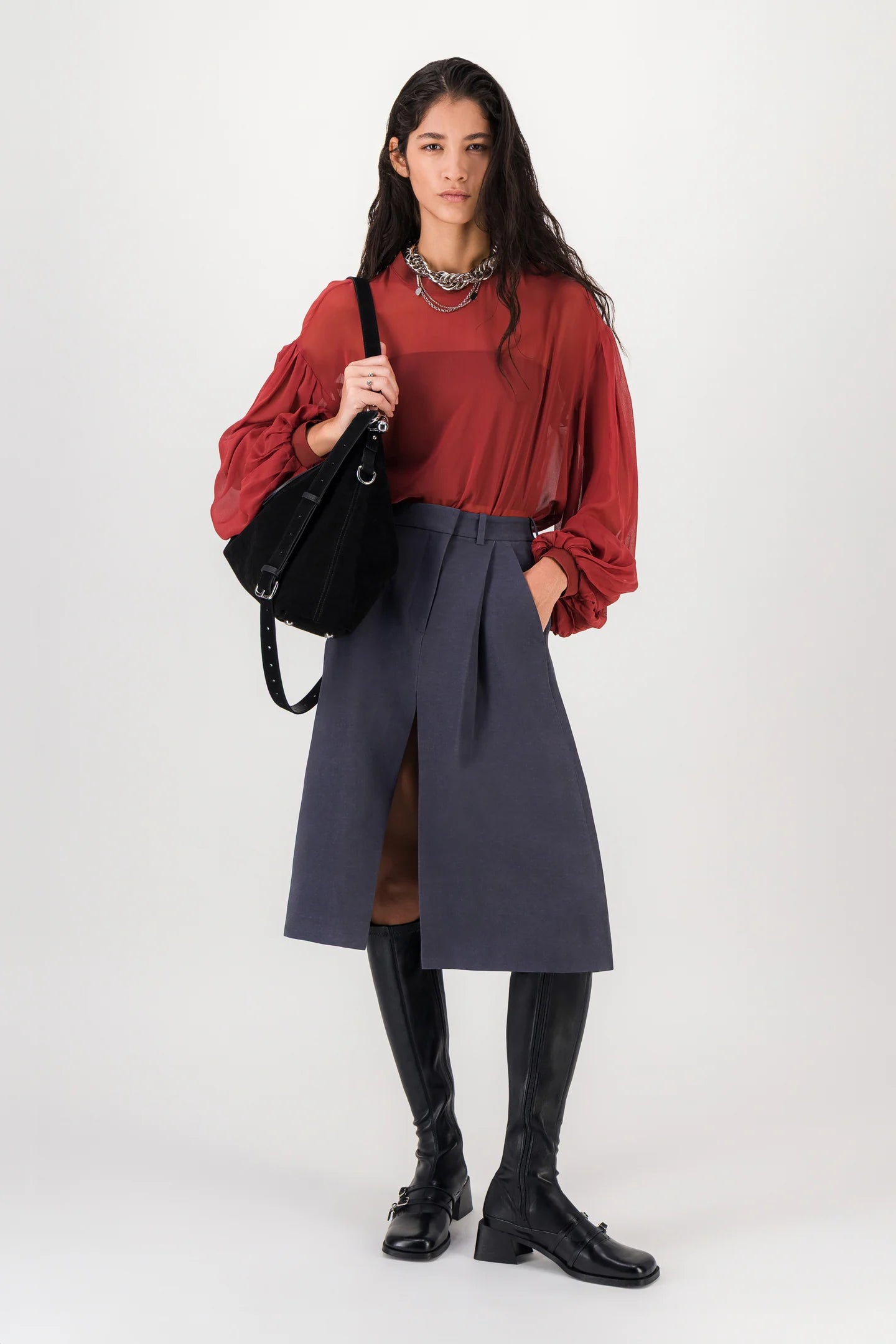 Justine Clenquet Marla Hobo Bag // Black Suede