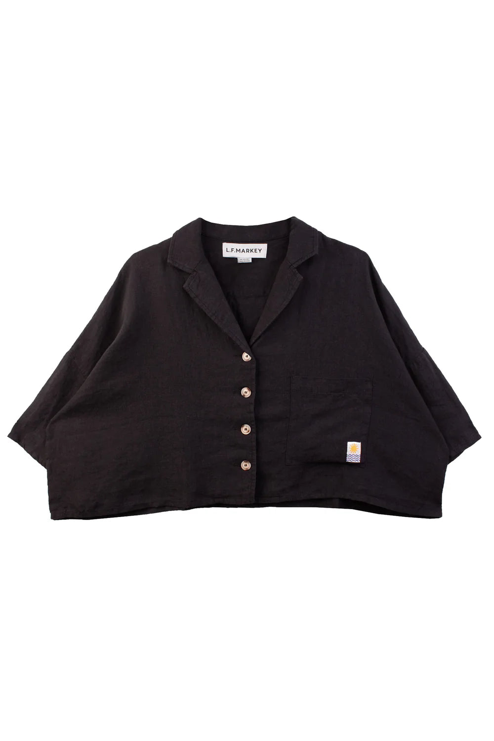 L.F. Markey Maxim Linen Shirt // Black