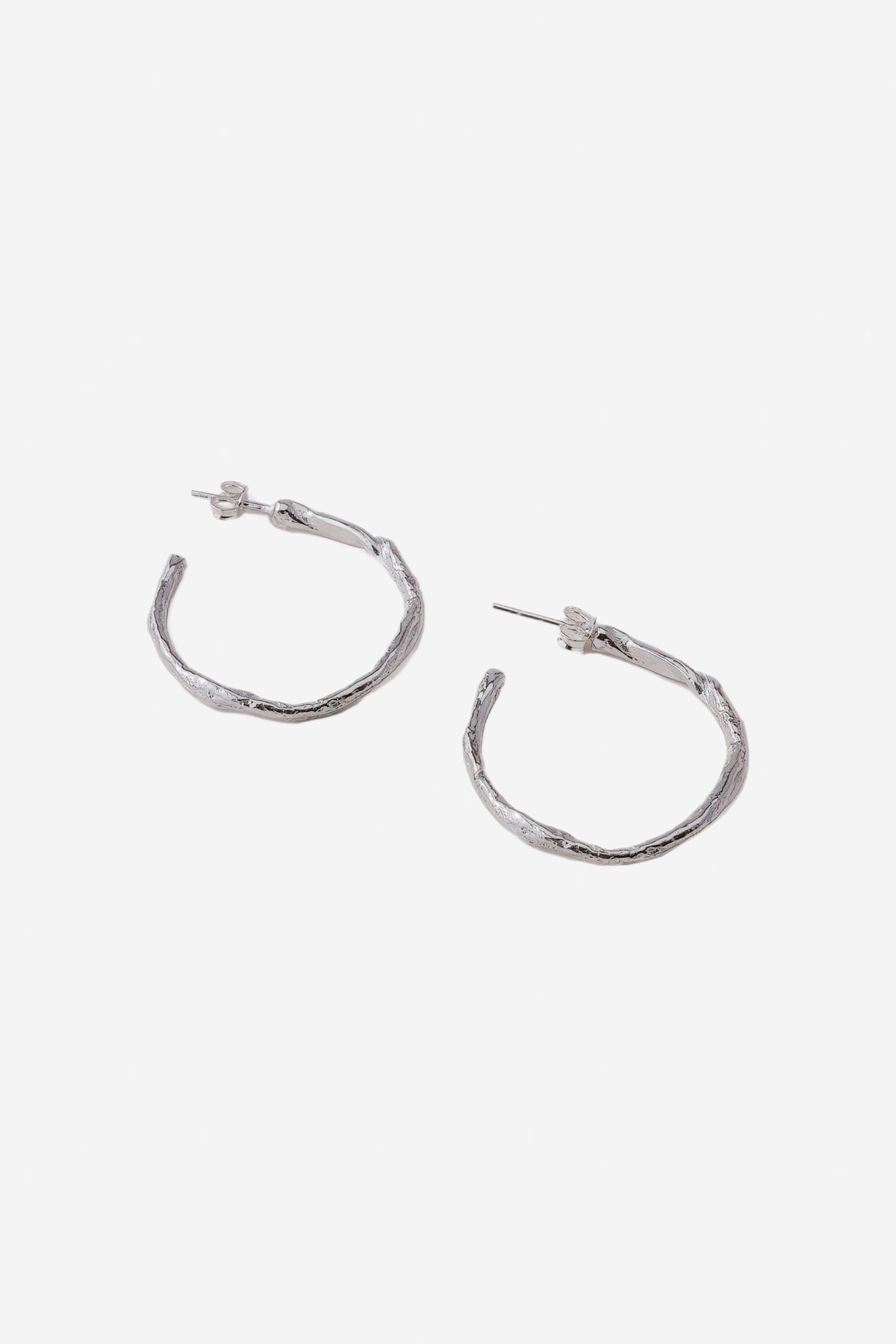 Tilda Medium Stoned Hoops // Silver