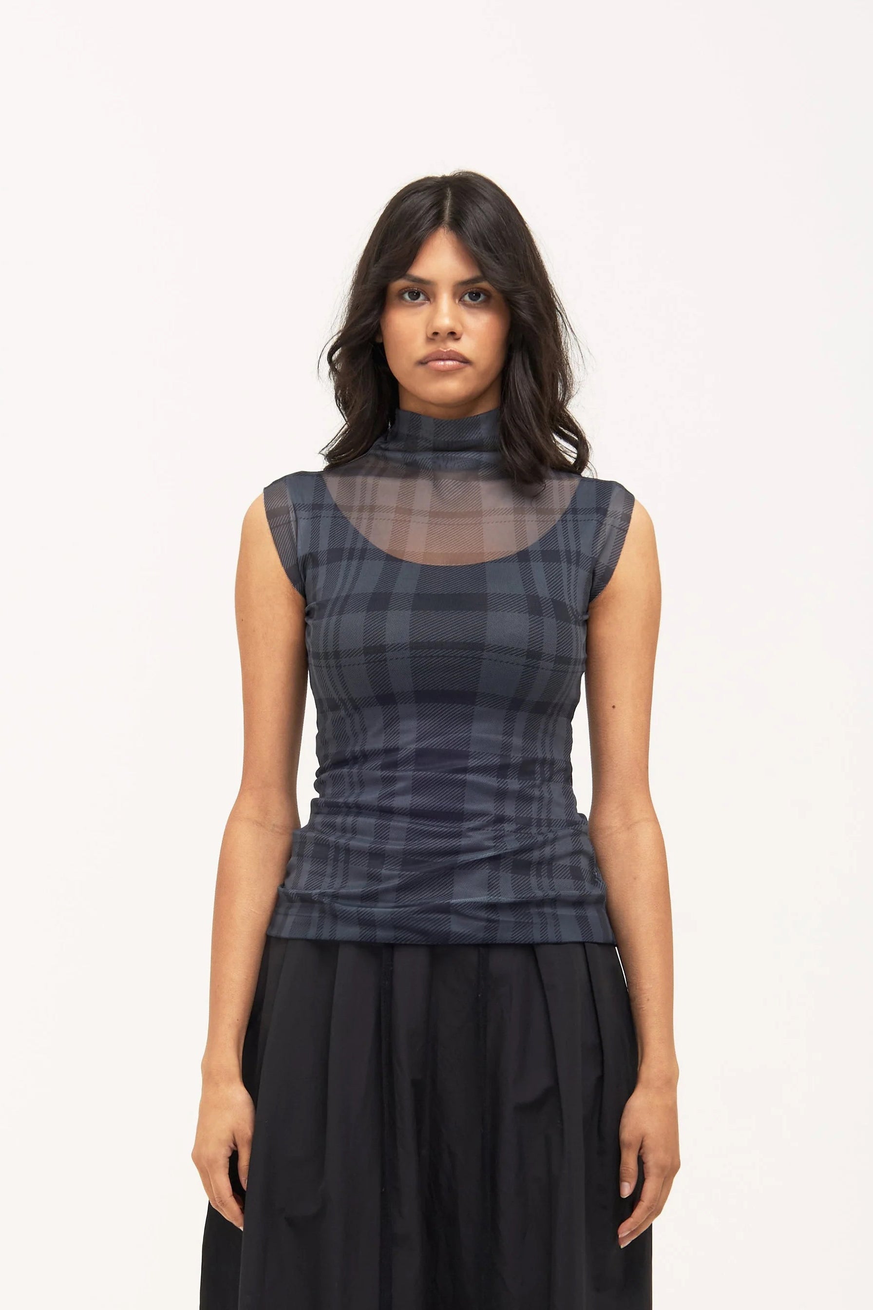 Verner Mesh Square Skivvy // Plaid