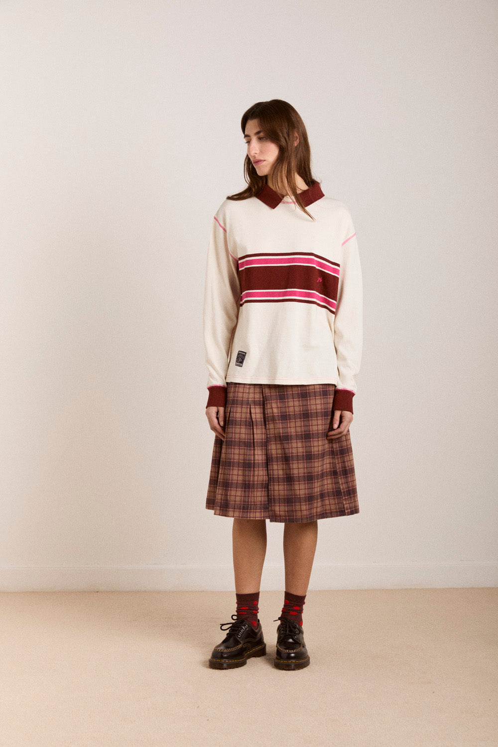 Damson Madder Olina Stripe Rugby // Ecru