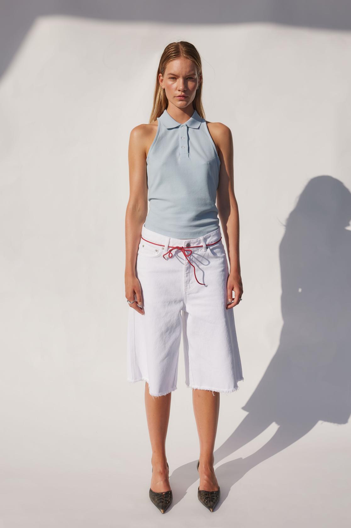 Oval Square Sunny Polo Top // Cashmere Blue