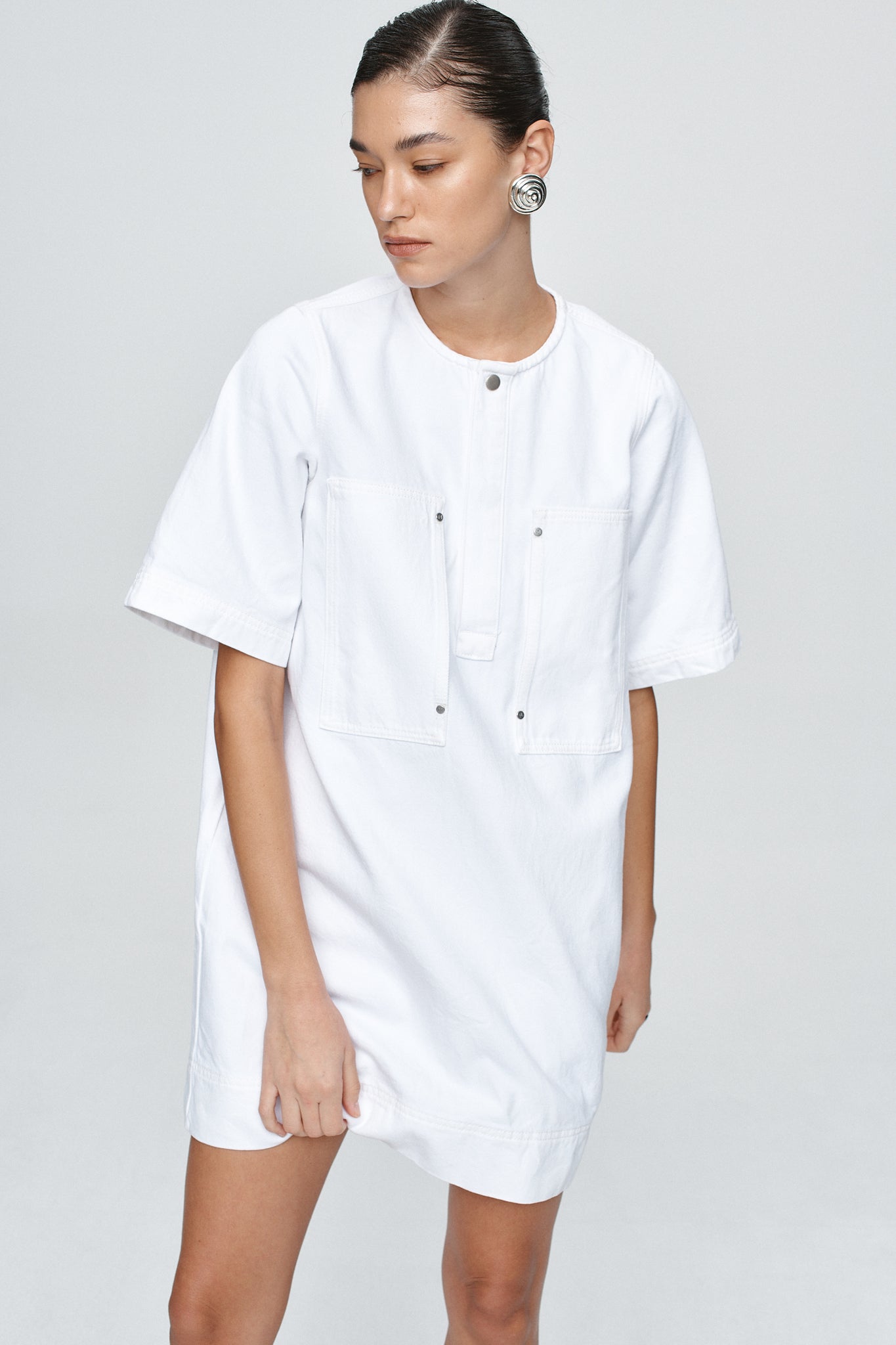 Marle Patch Pocket Dress // Blanc