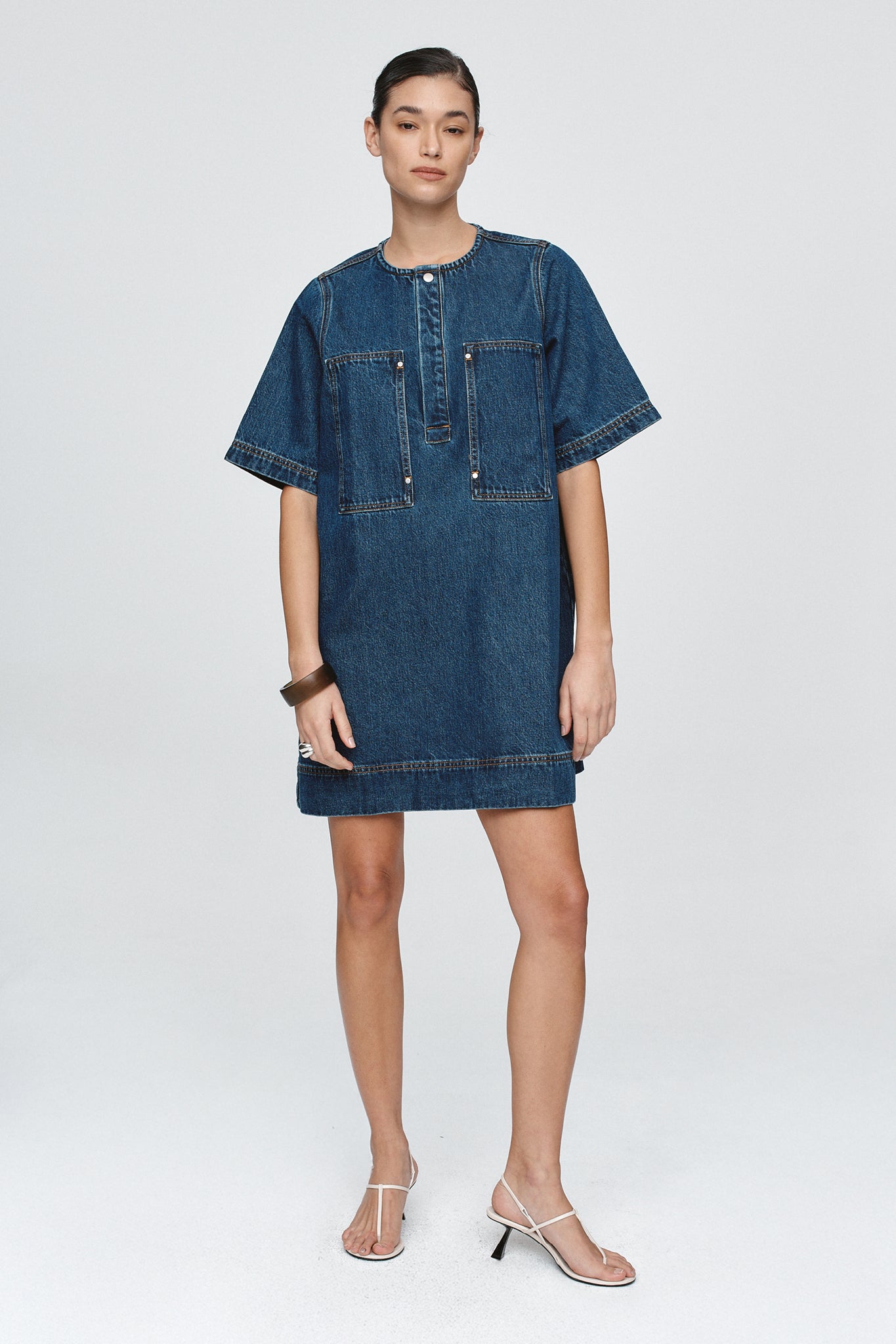 Marle Patch Pocket Dress // Classic Blue
